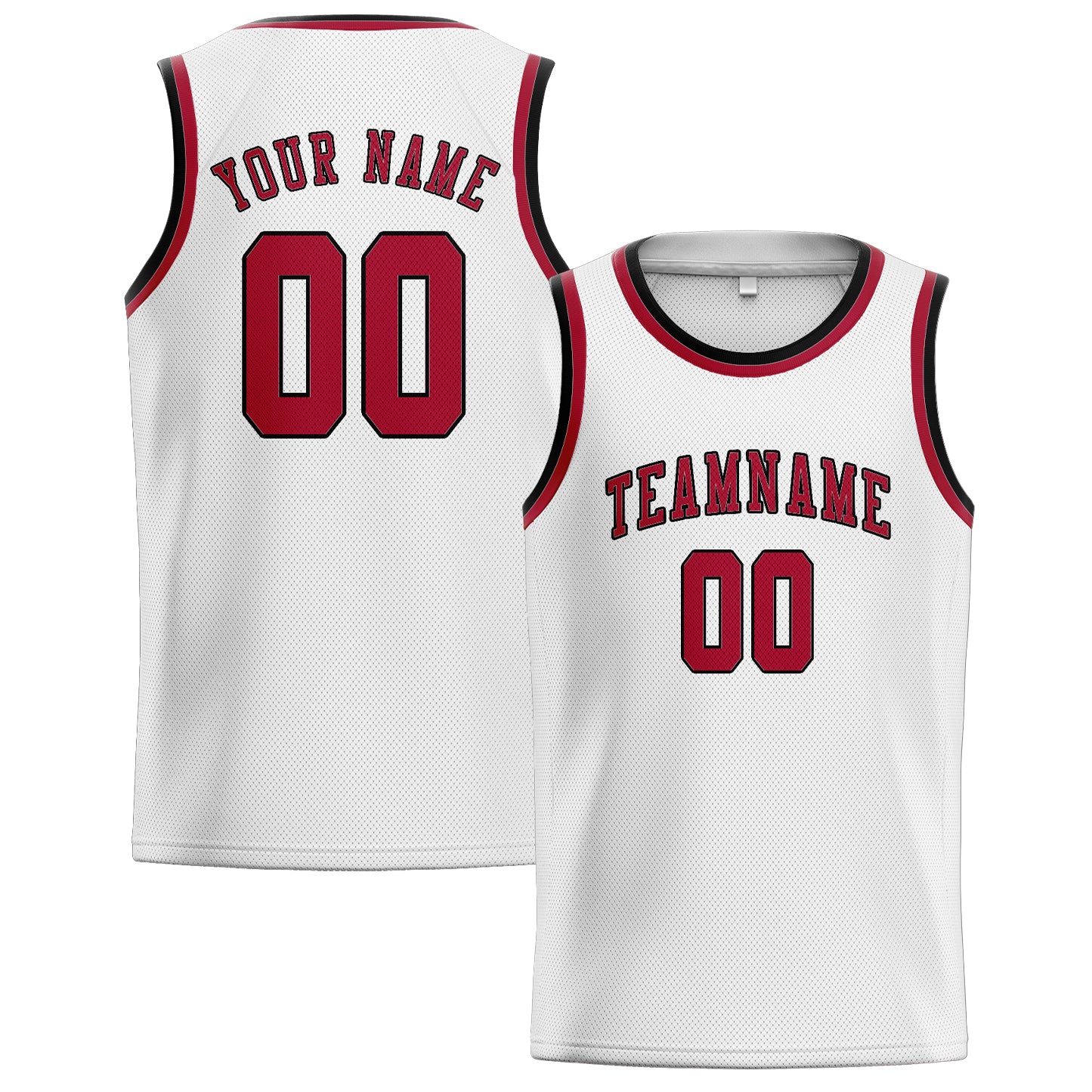Maillot de basketball personnalisé blanc et rouge