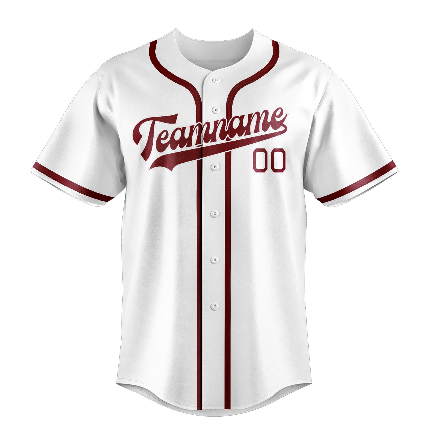 Maillot de baseball personnalisé blanc et rouge cramoisi