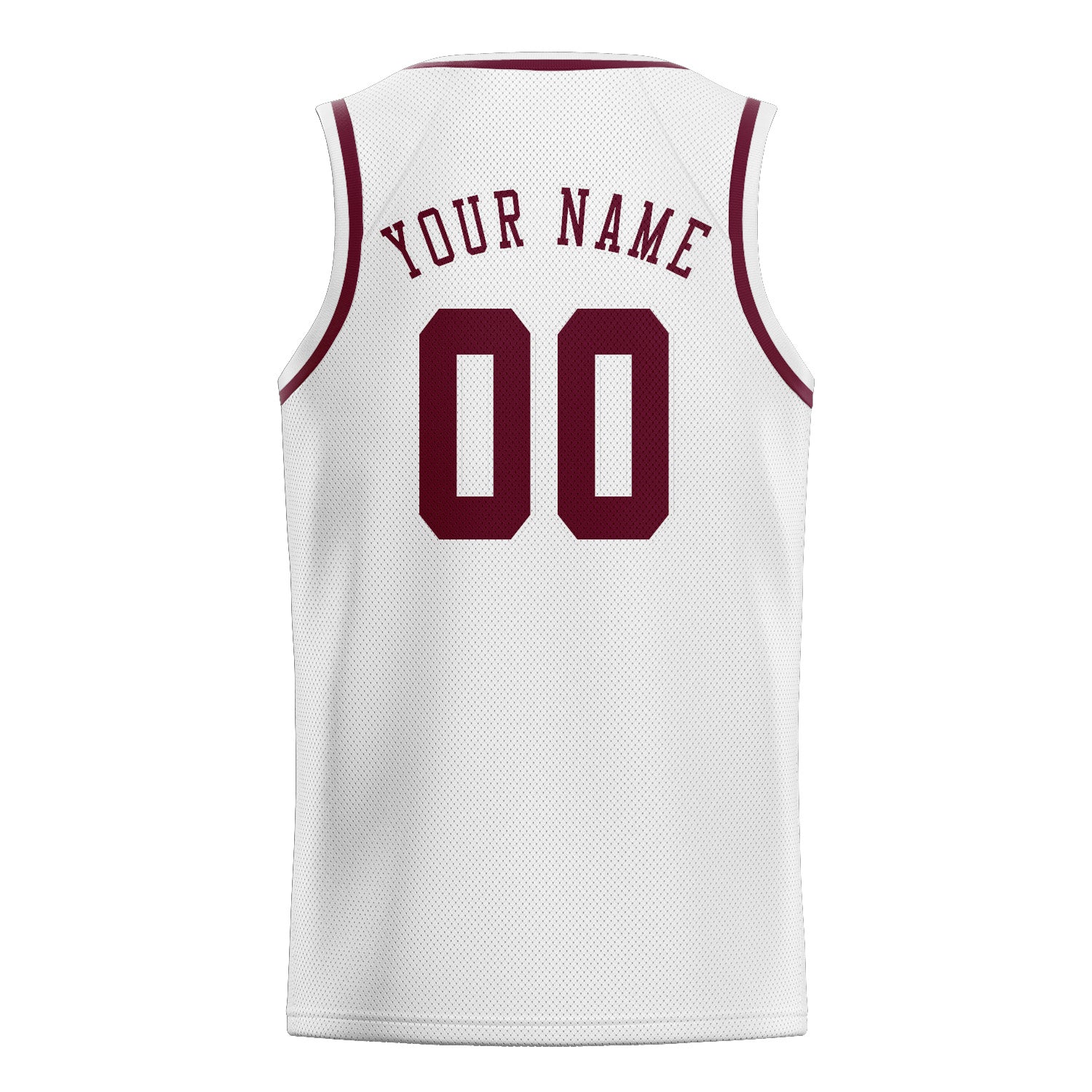 Maillot de basketball personnalisé blanc et rouge cramoisi