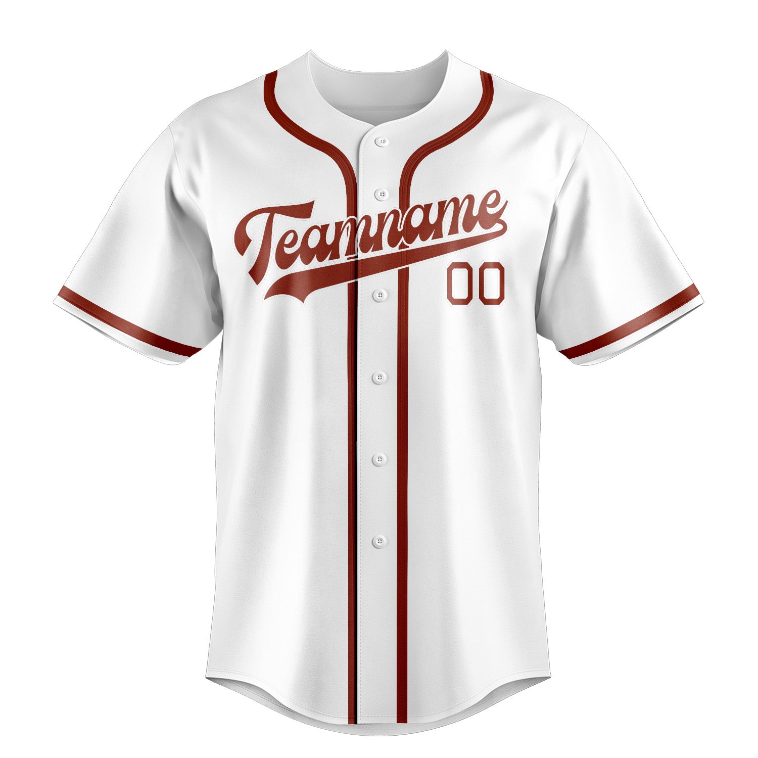 Maillot de baseball personnalisé blanc corail rouge