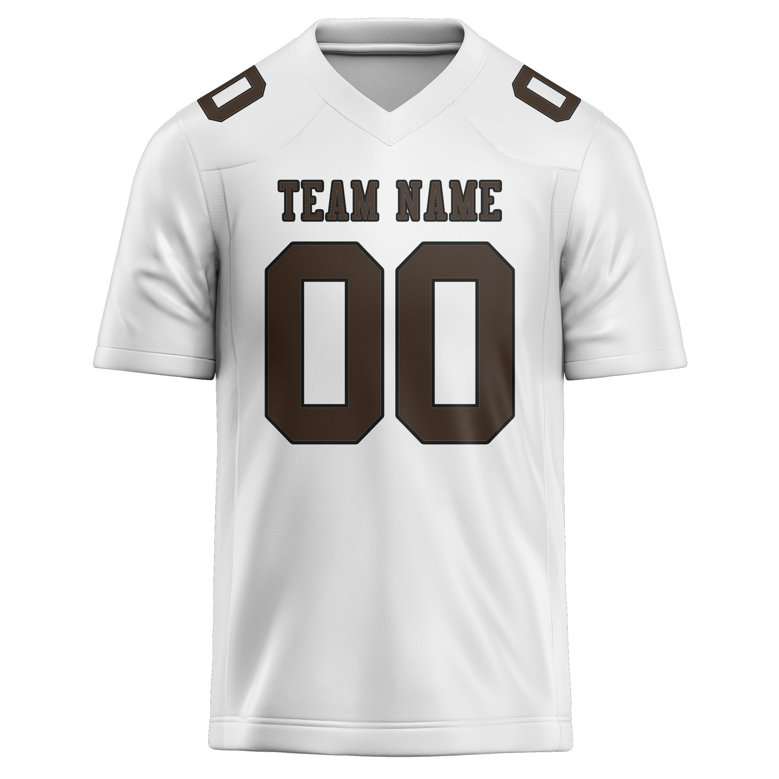 Maillot de football personnalisé blanc et marron