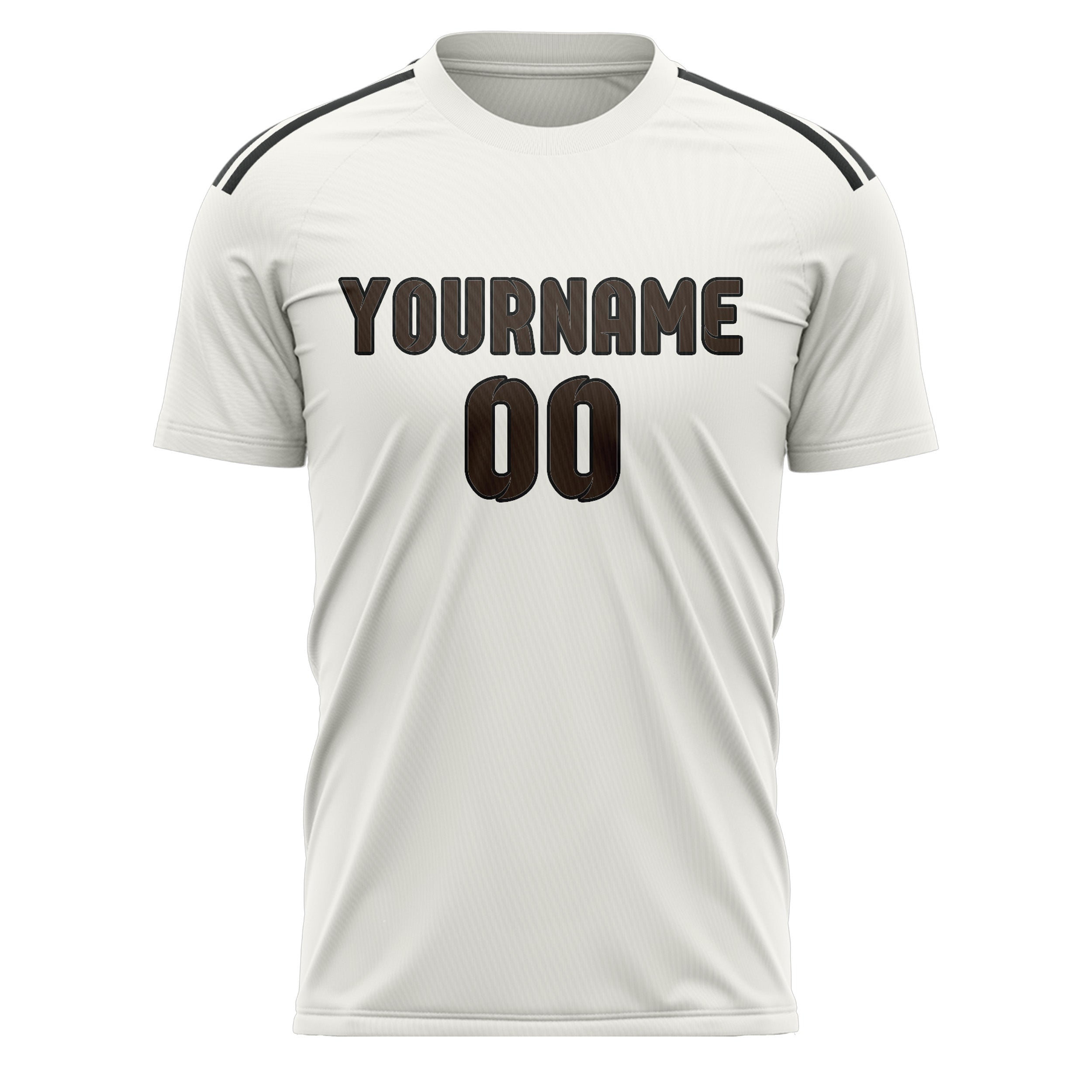 Maillot de football personnalisé blanc et marron