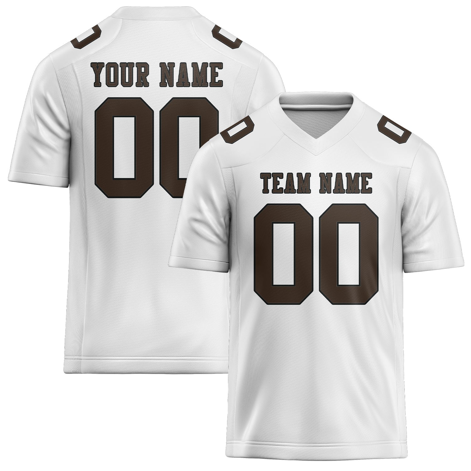 Maillot de football personnalisé blanc et marron