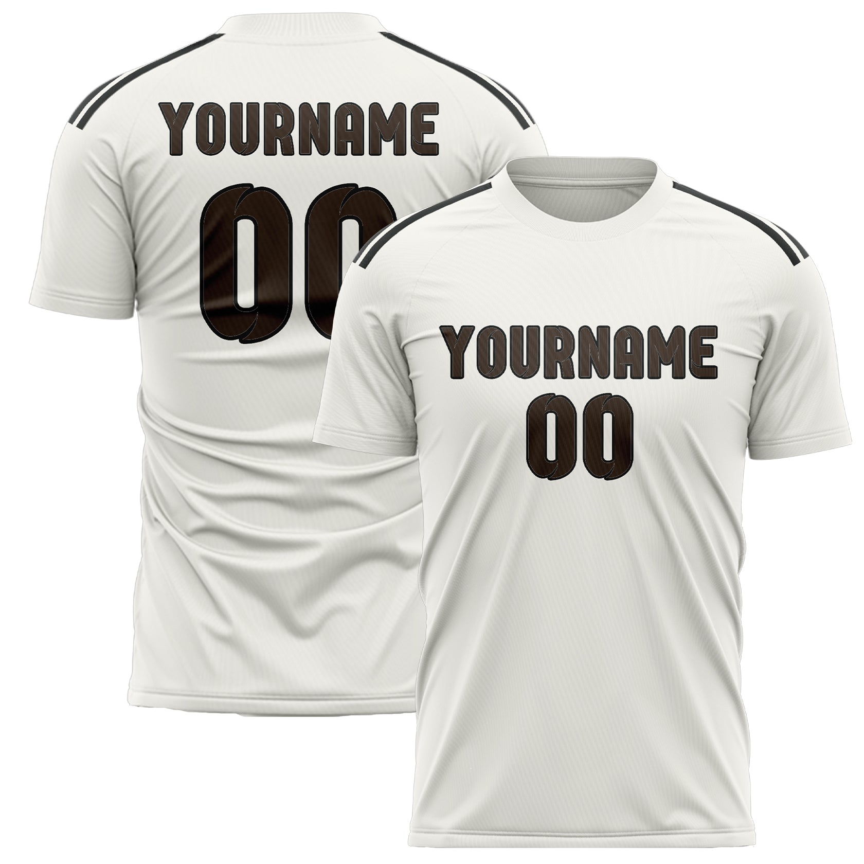Maillot de football personnalisé blanc et marron