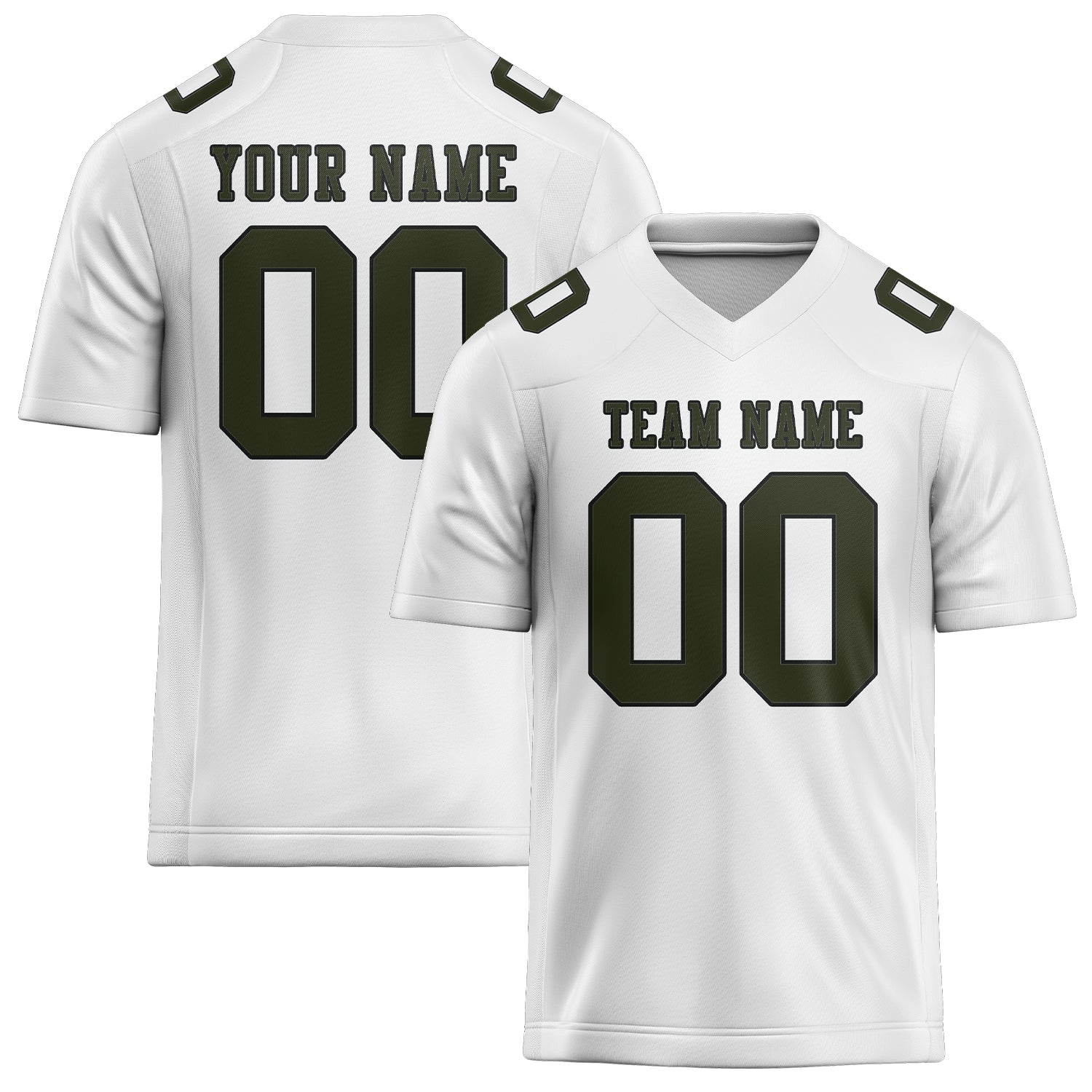 Maillot de football personnalisé blanc olive