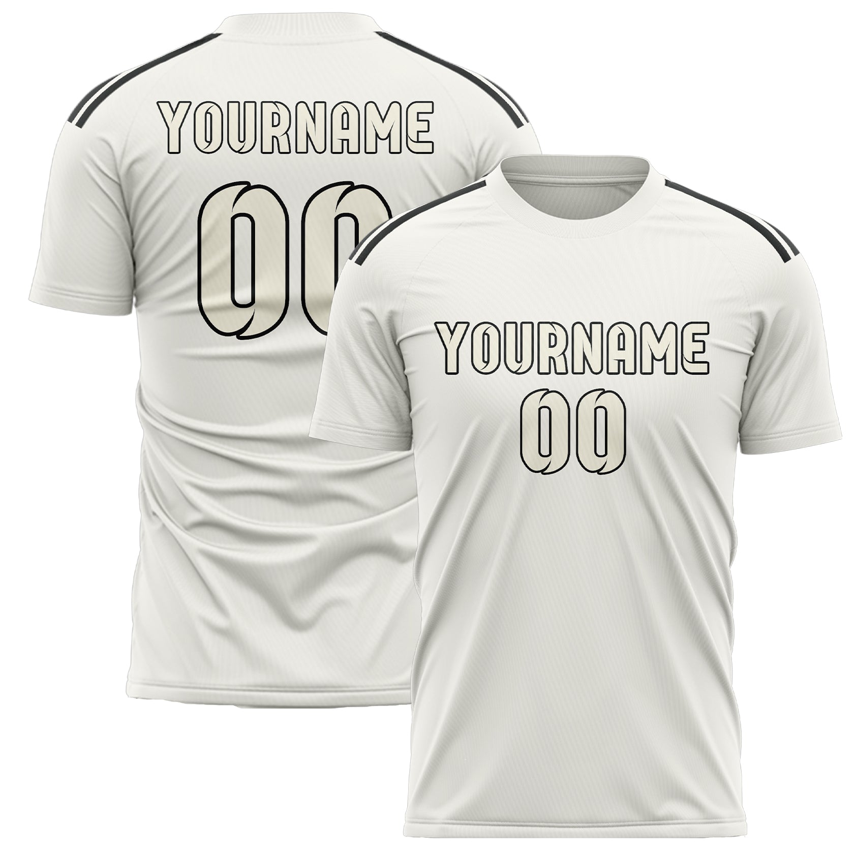 Maillot de football personnalisé blanc crème