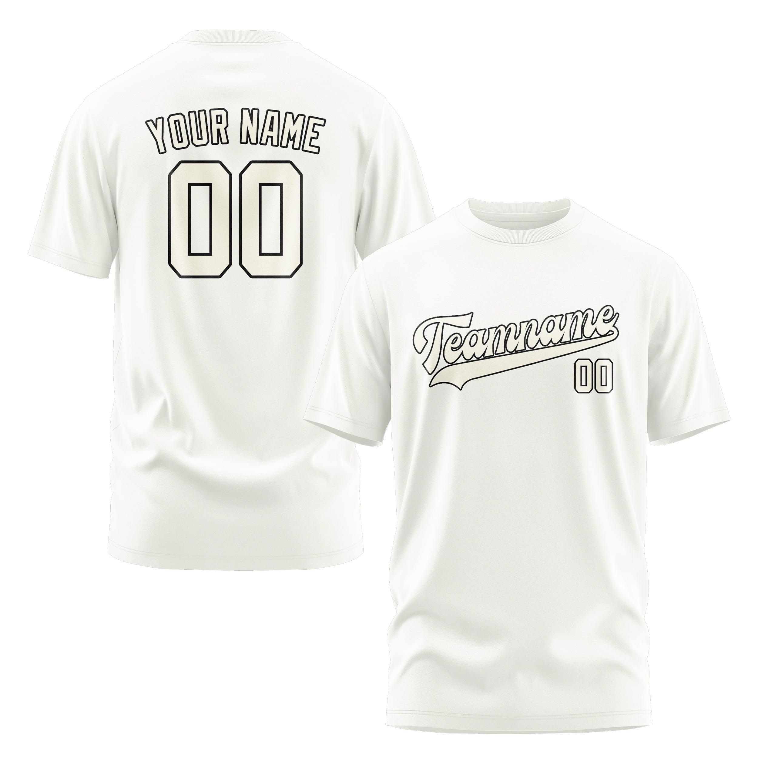 T-shirt blanc crème personnalisé