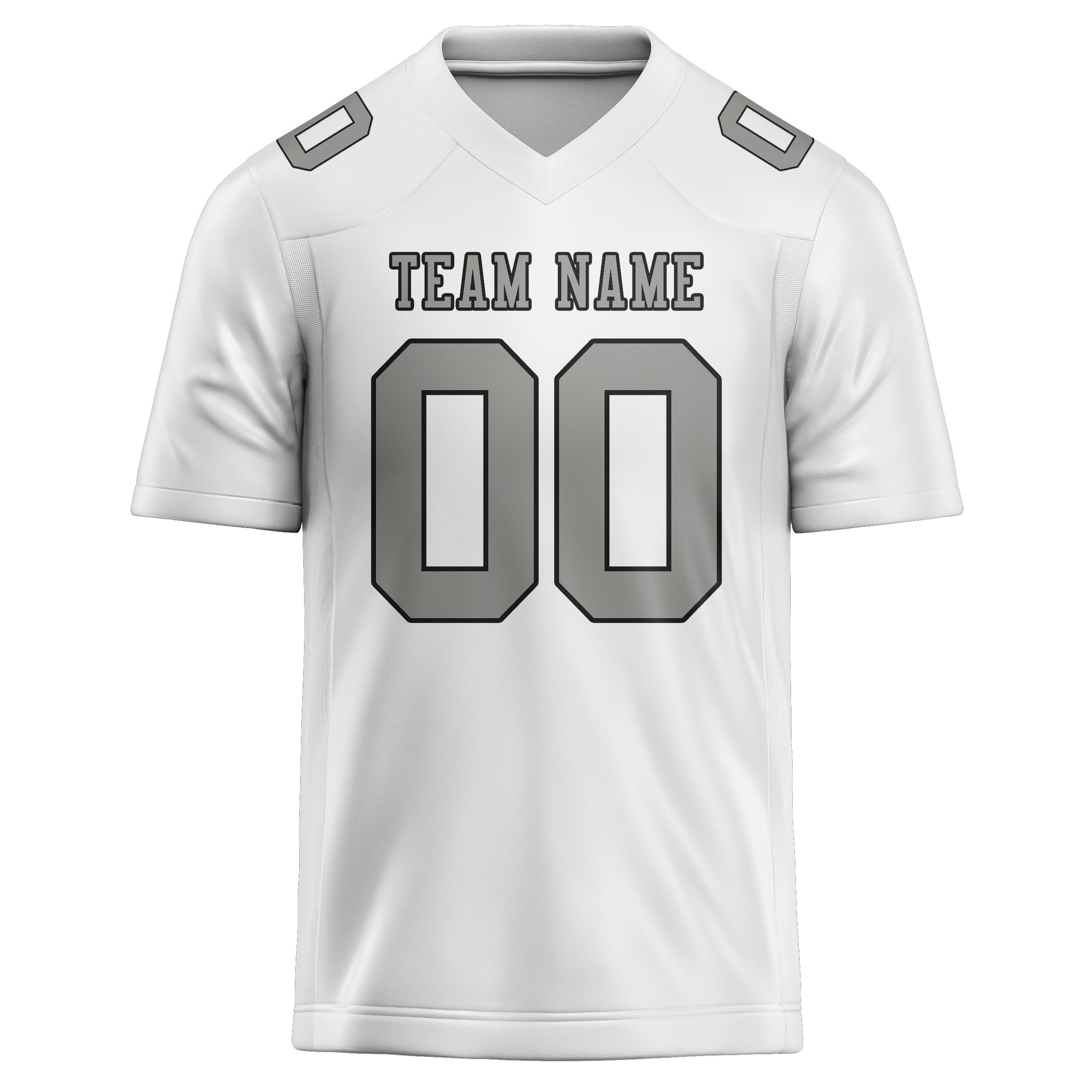 Maillot de football personnalisé blanc et gris