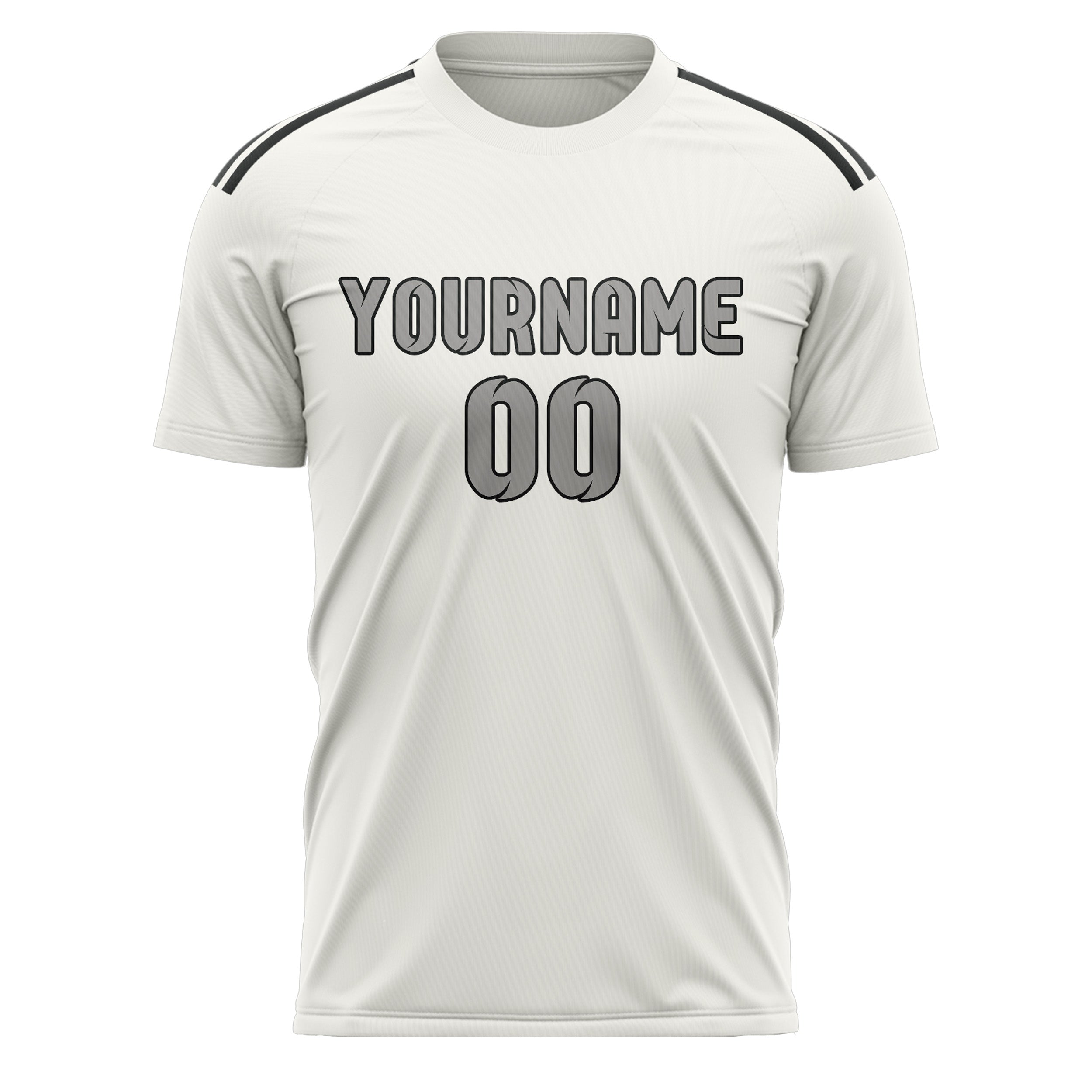 Maillot de football personnalisé blanc et gris