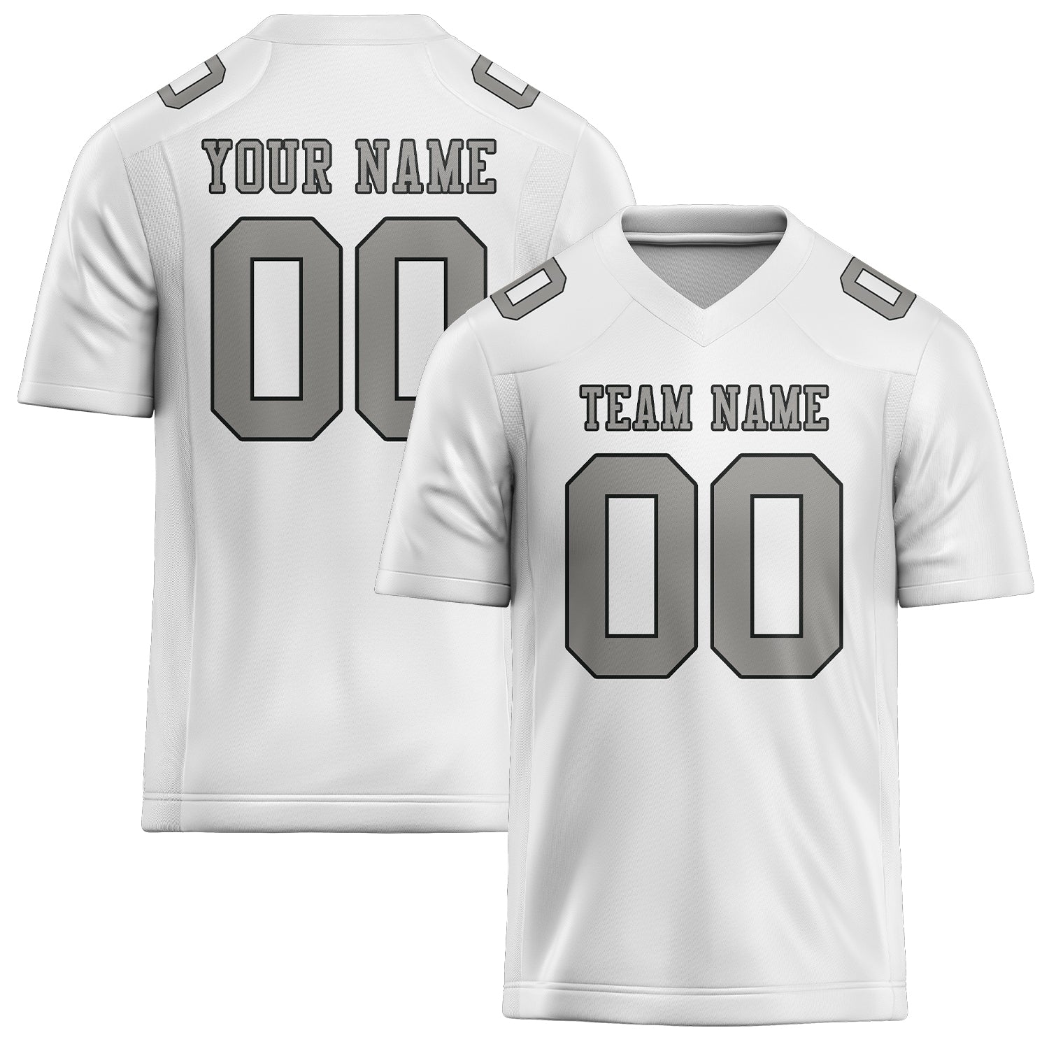 Maillot de football personnalisé blanc et gris