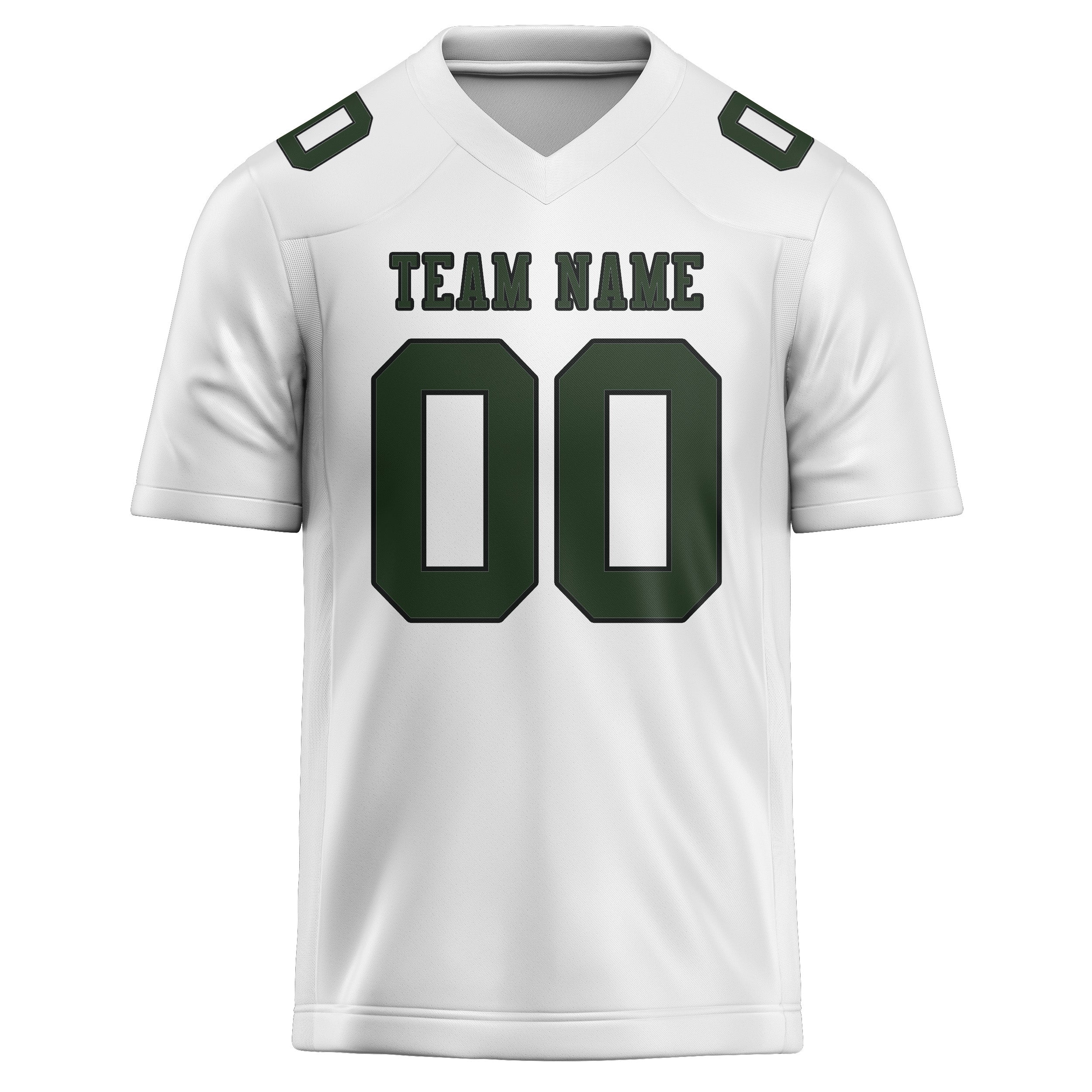 Maillot de football personnalisé blanc et vert foncé
