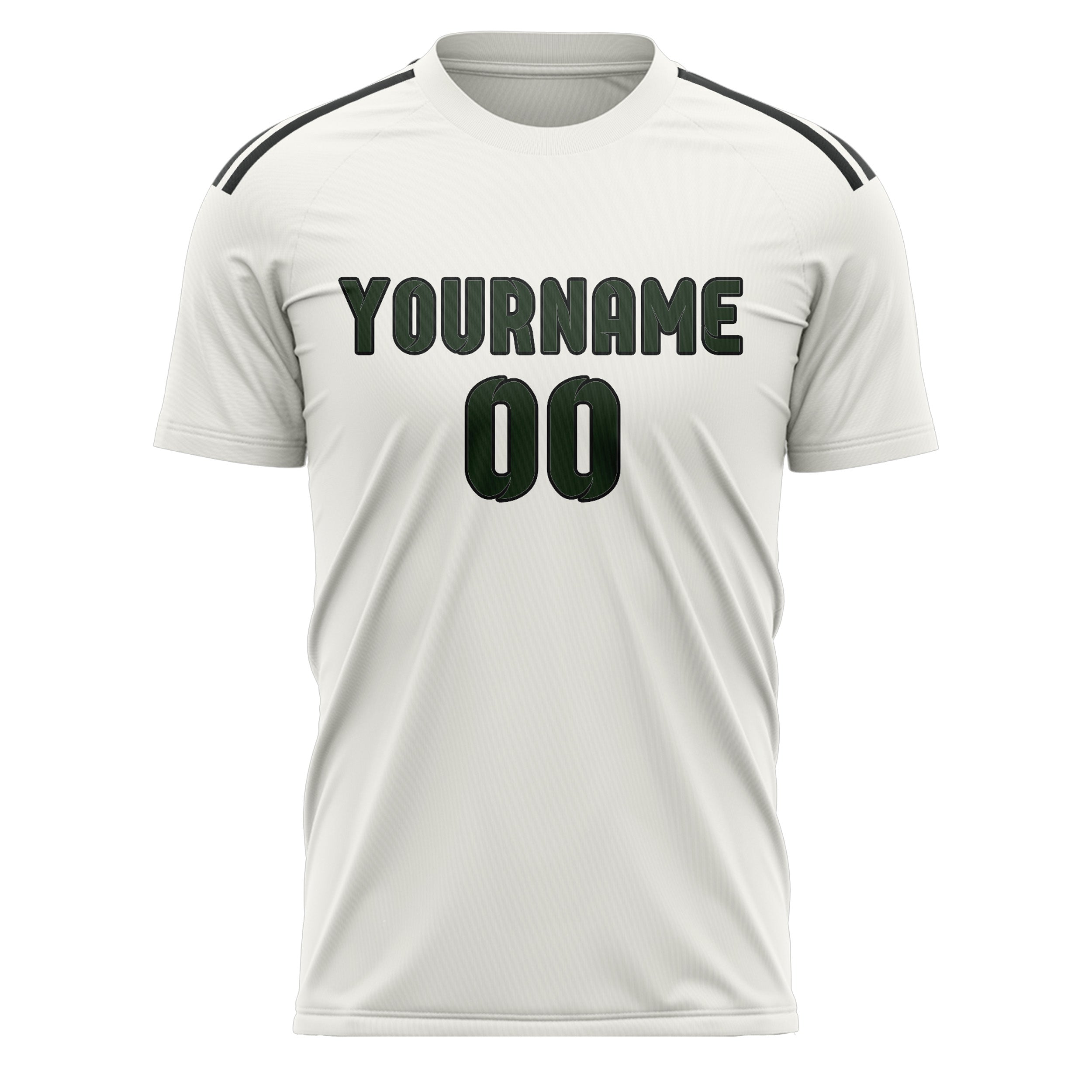 Maillot de football personnalisé blanc et vert foncé