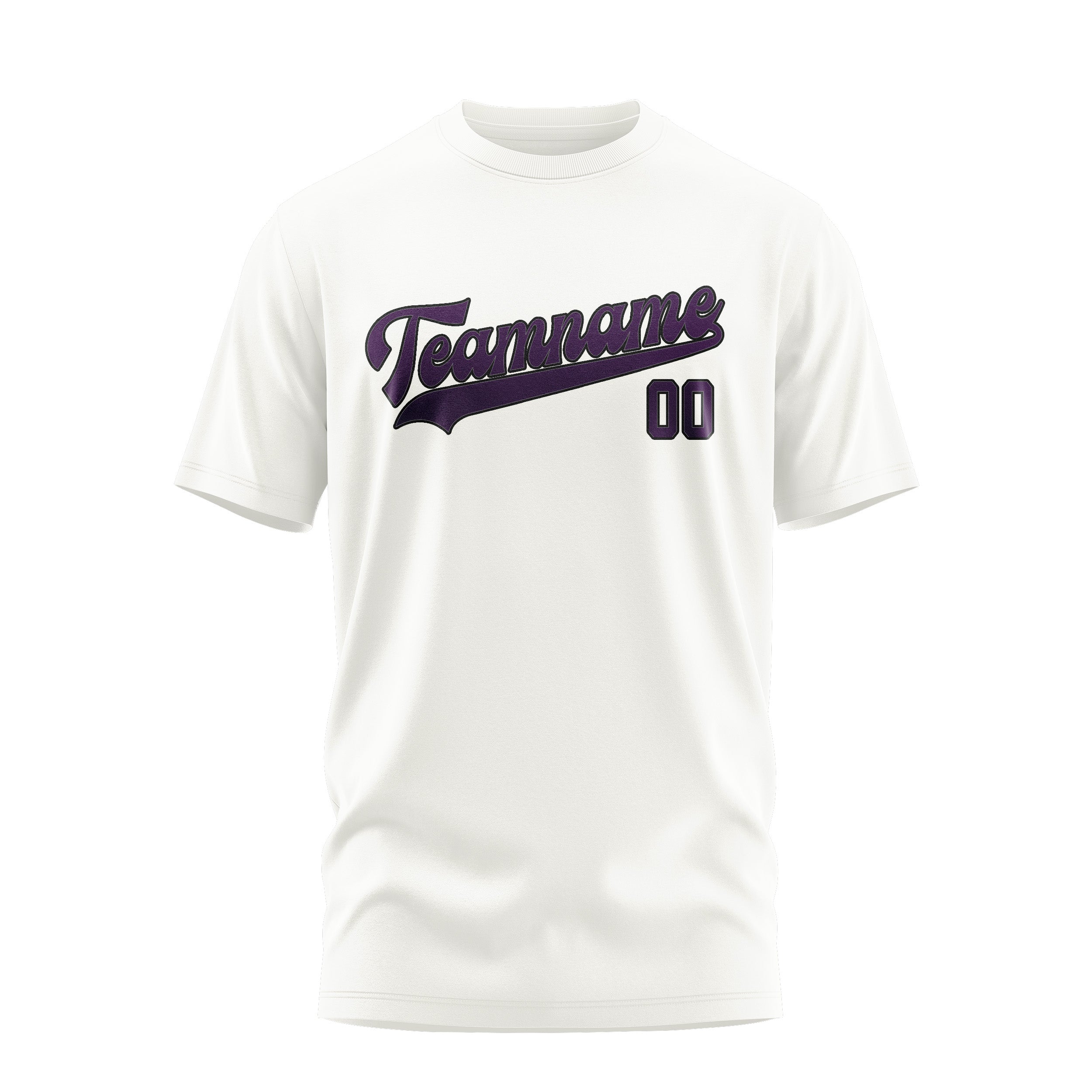 T-shirt blanc et violet personnalisé
