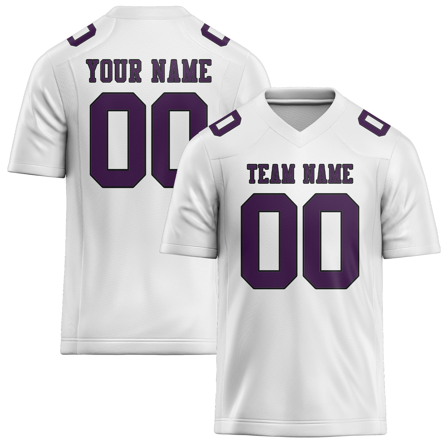 Maillot de football personnalisé blanc et violet