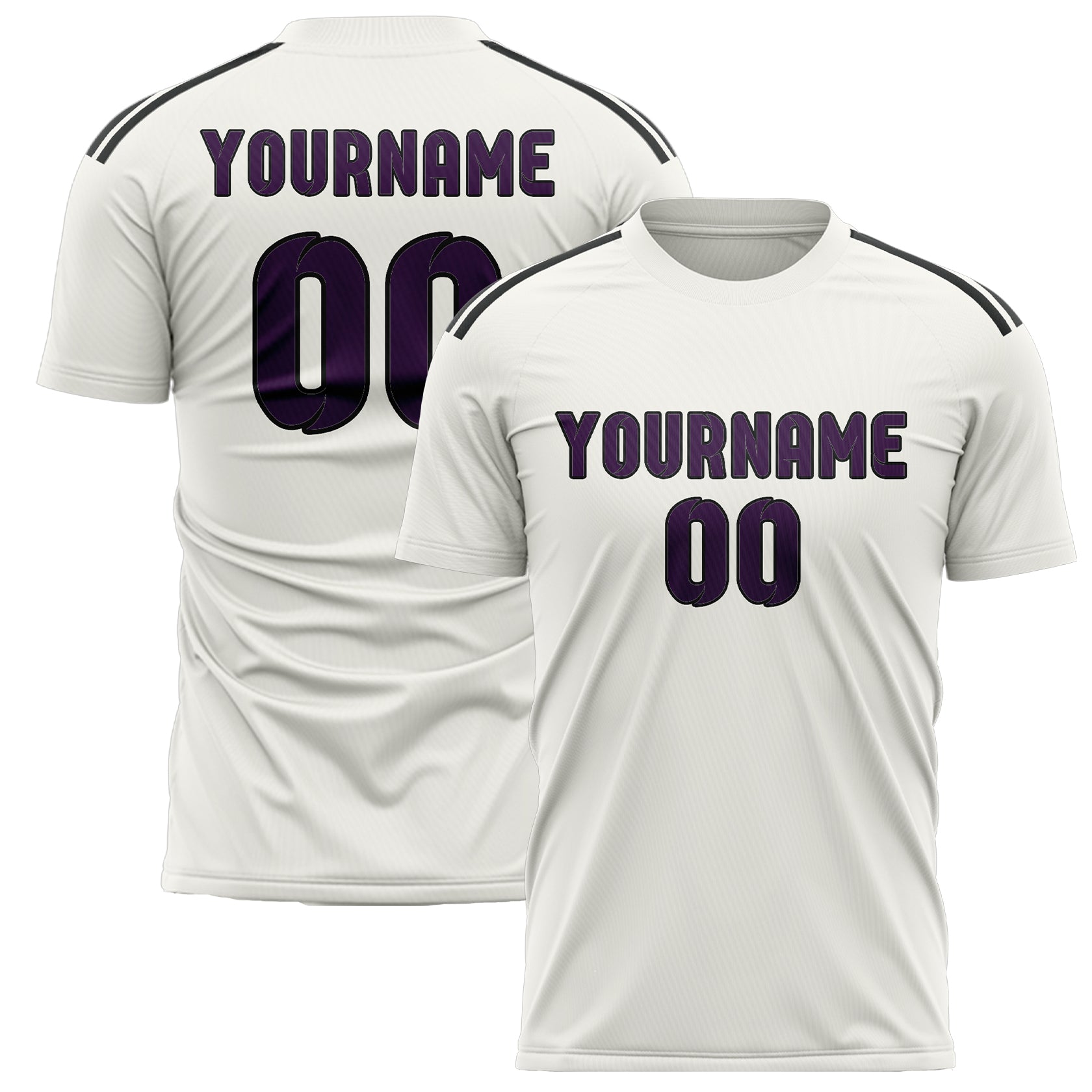 Maillot de football personnalisé blanc et violet