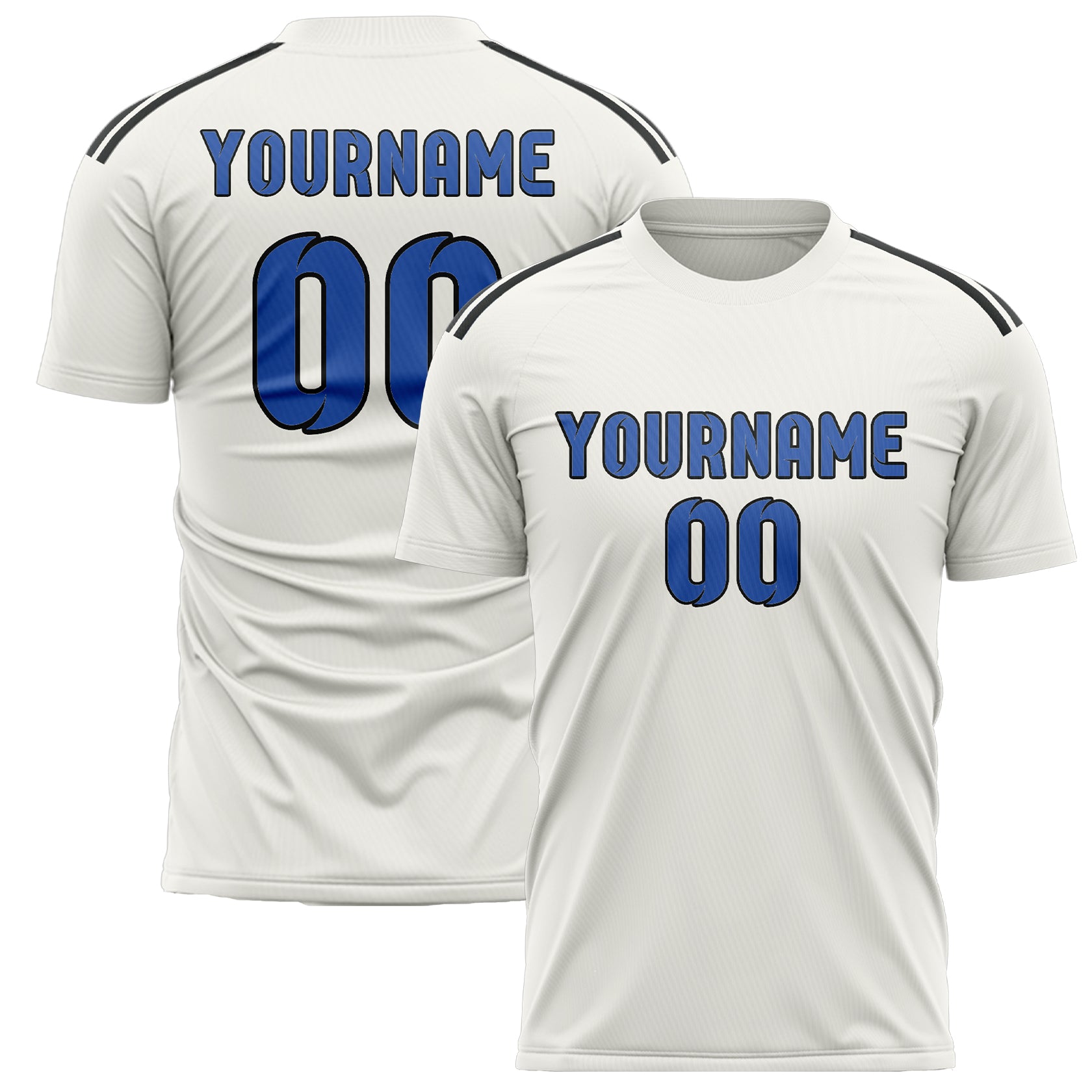 Maillot de football personnalisé blanc et bleu ciel