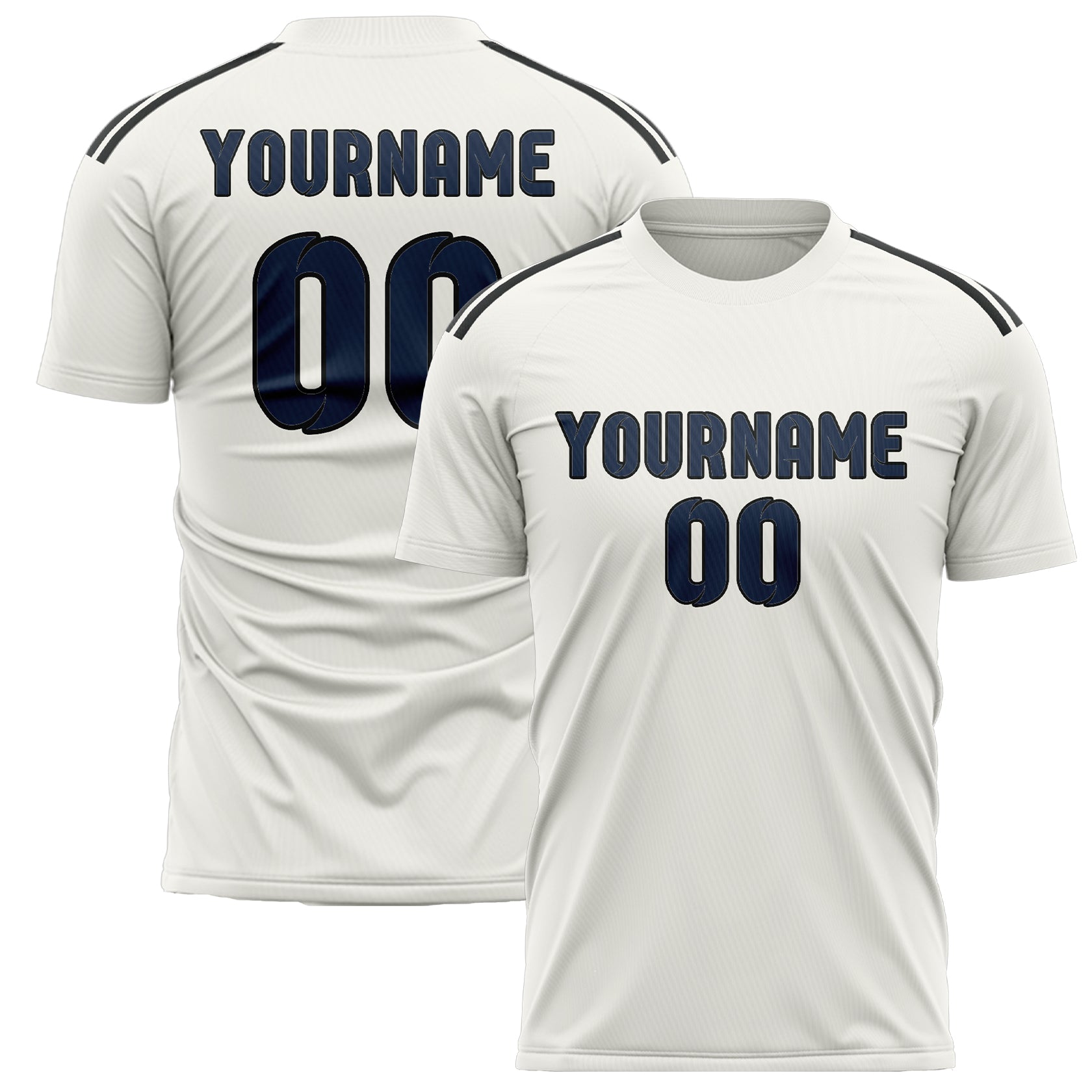 Maillot de football personnalisé blanc et bleu