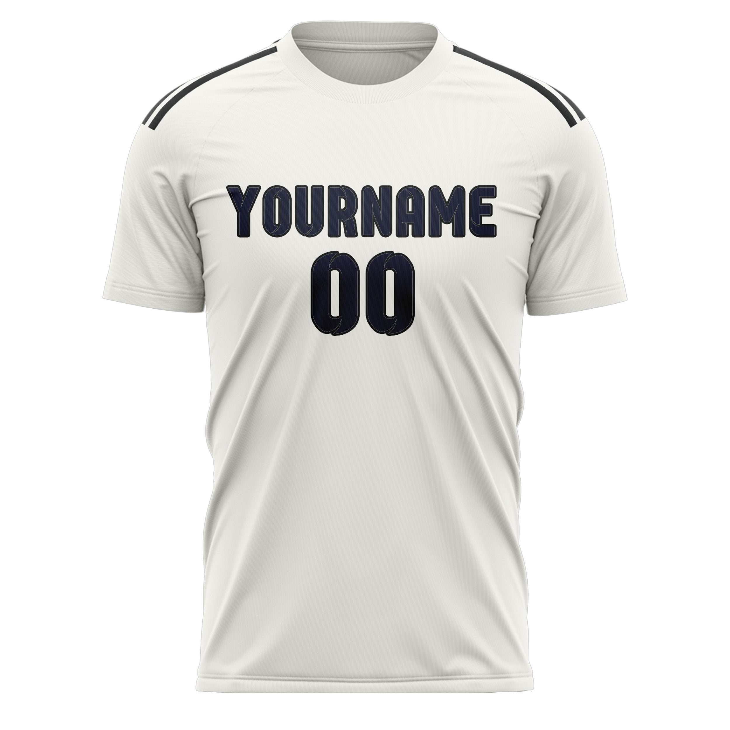 Maillot de football personnalisé blanc et marine
