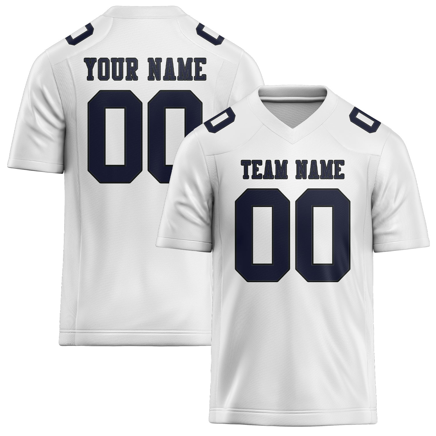 Maillot de football personnalisé blanc et marine
