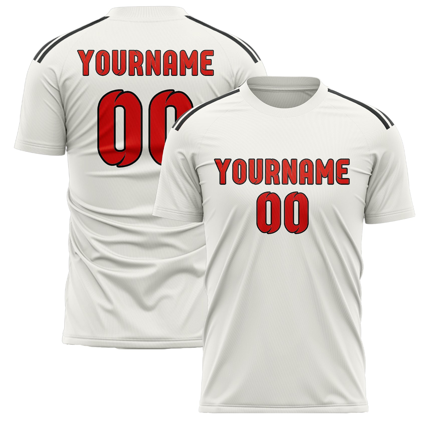 Maillot de football personnalisé blanc, orange et rouge