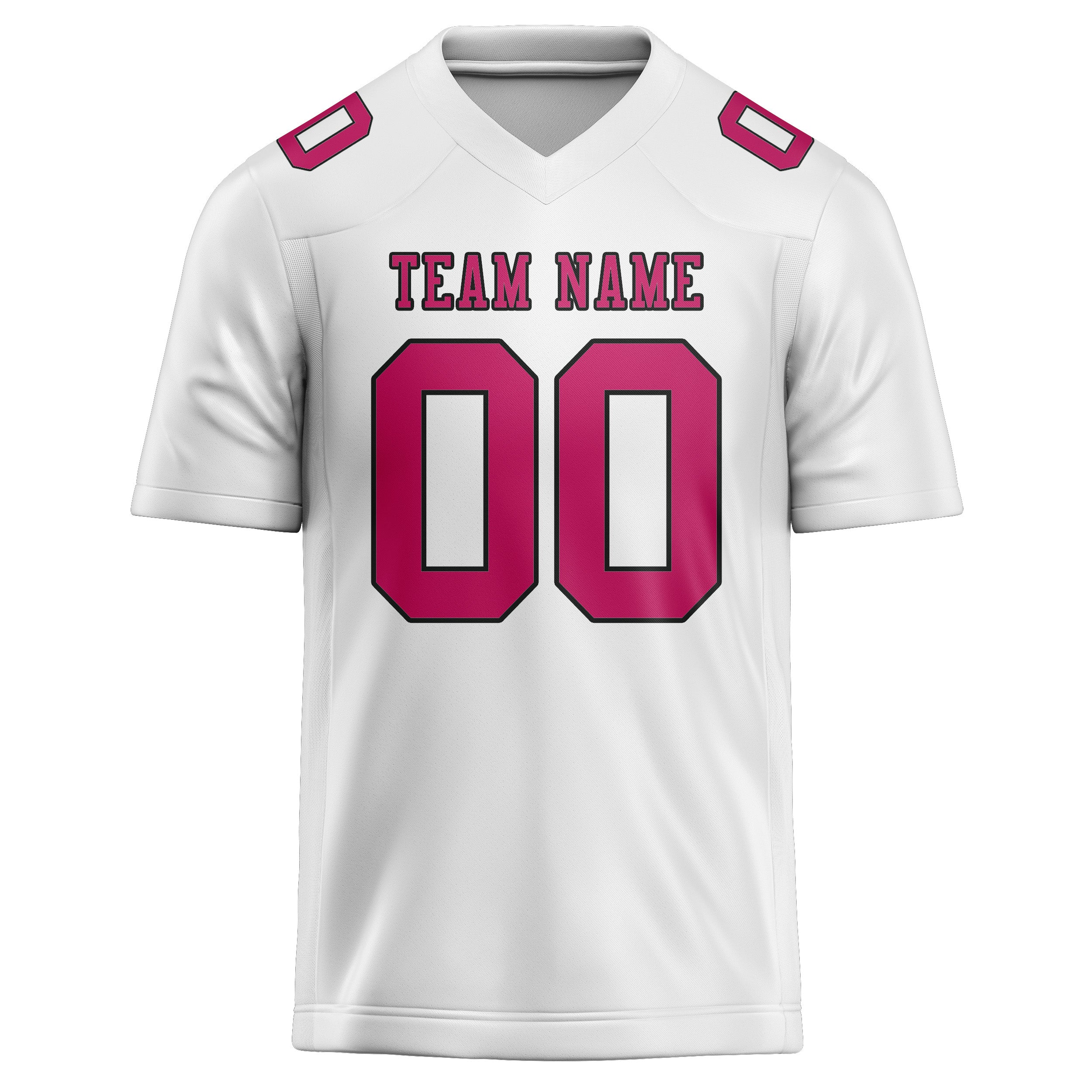 Maillot de football personnalisé blanc et rose