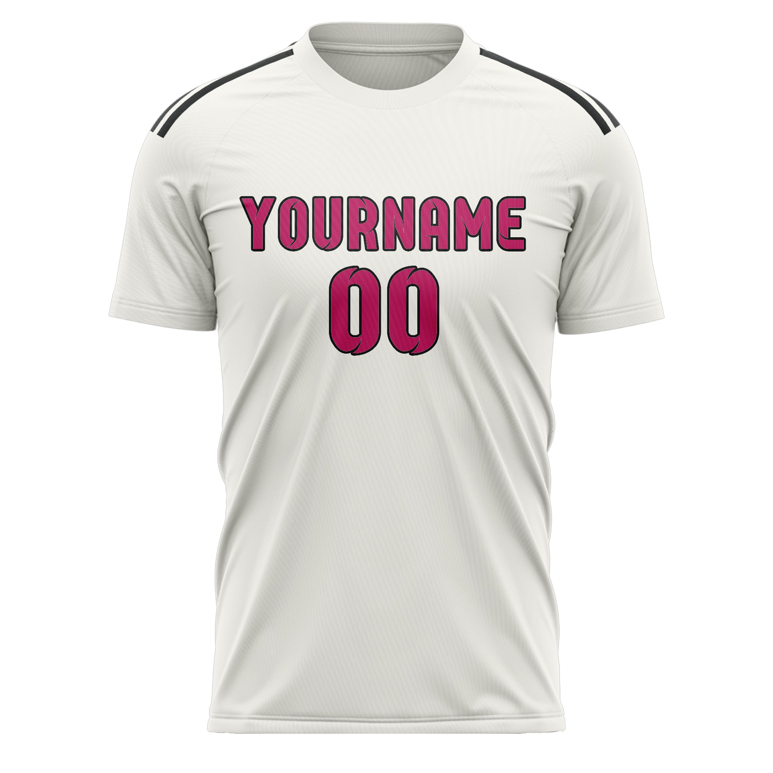Maillot de football personnalisé blanc et rose