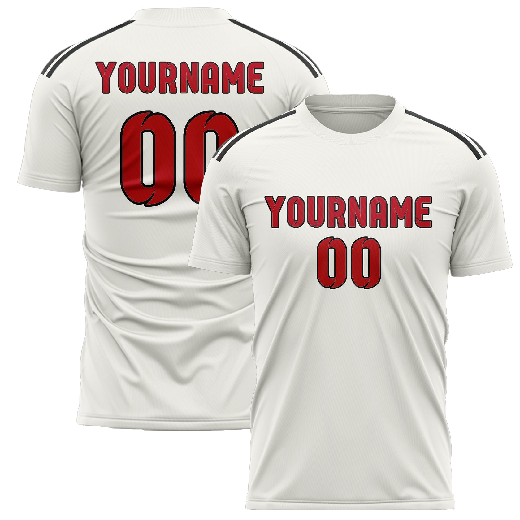 Maillot de football personnalisé blanc et rouge