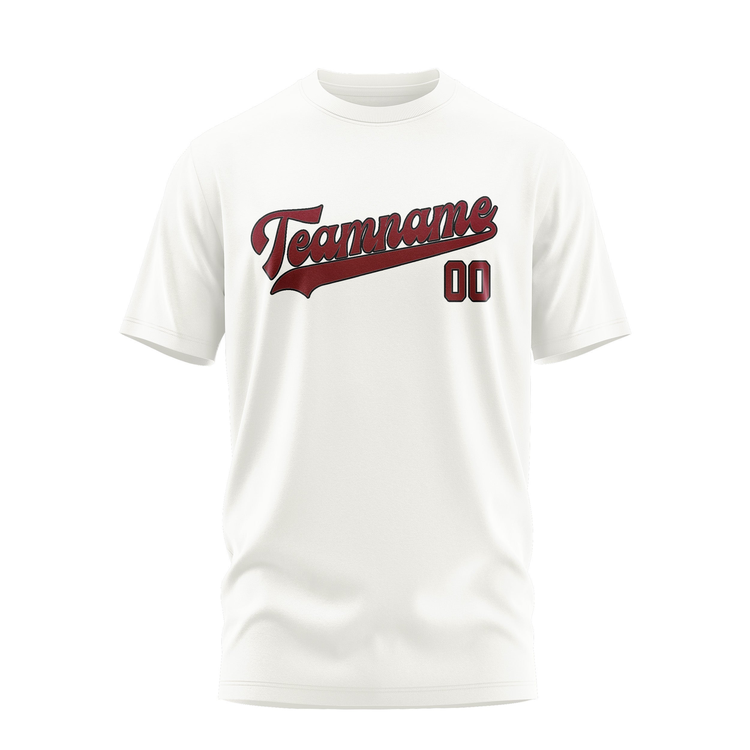 T-shirt personnalisé blanc et rouge cramoisi