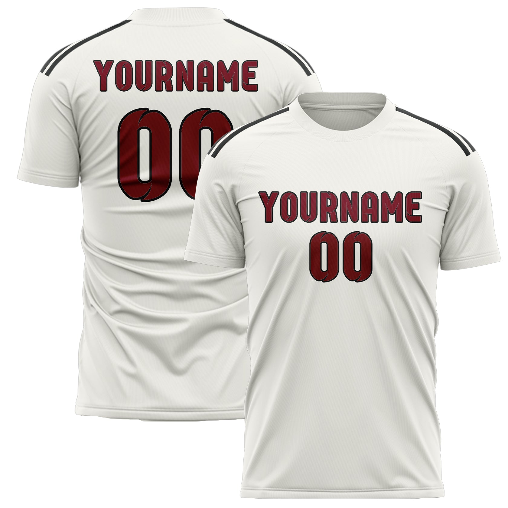 Maillot de football personnalisé blanc et rouge cramoisi