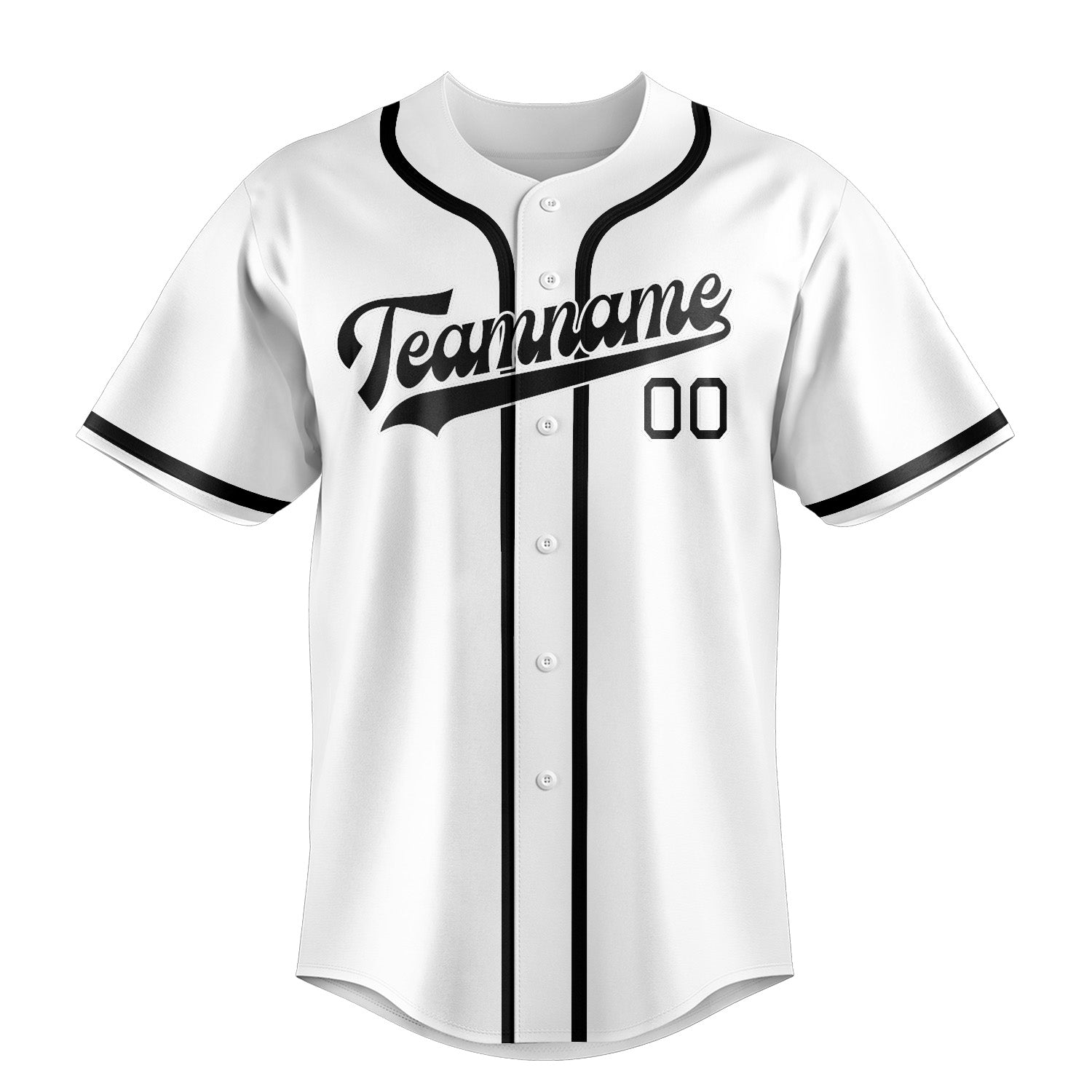 Maillot de baseball personnalisé blanc et noir