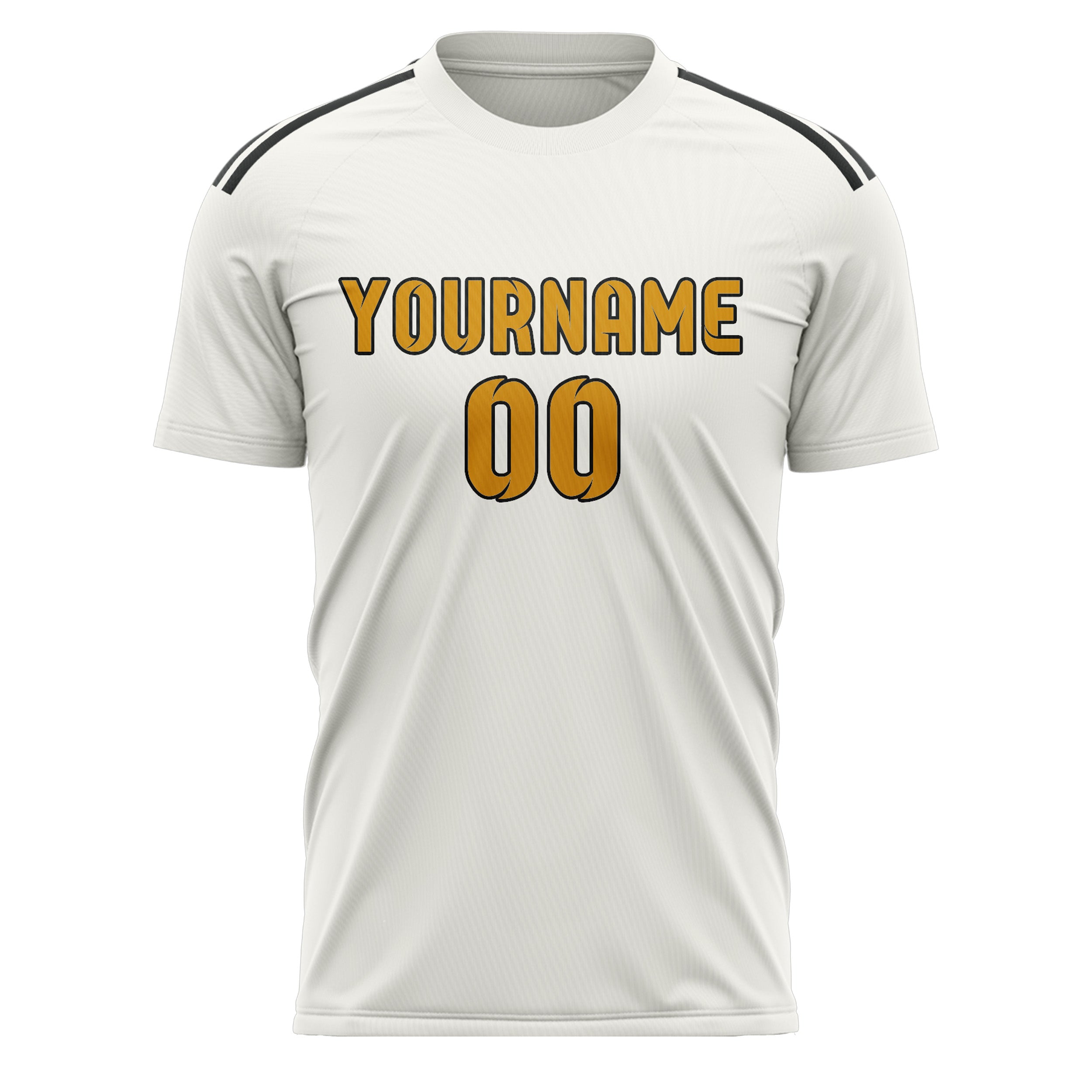 Maillot de football personnalisé blanc et jaune