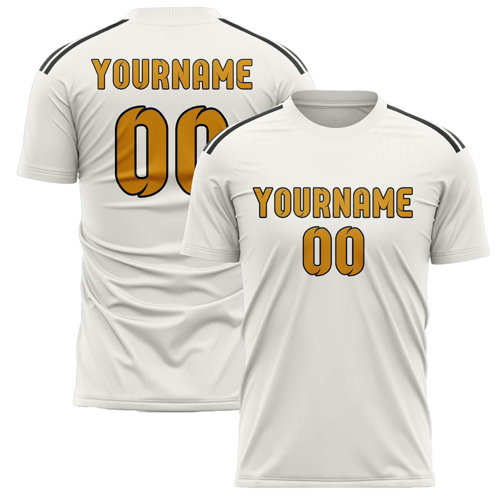Maillot de football personnalisé blanc et jaune
