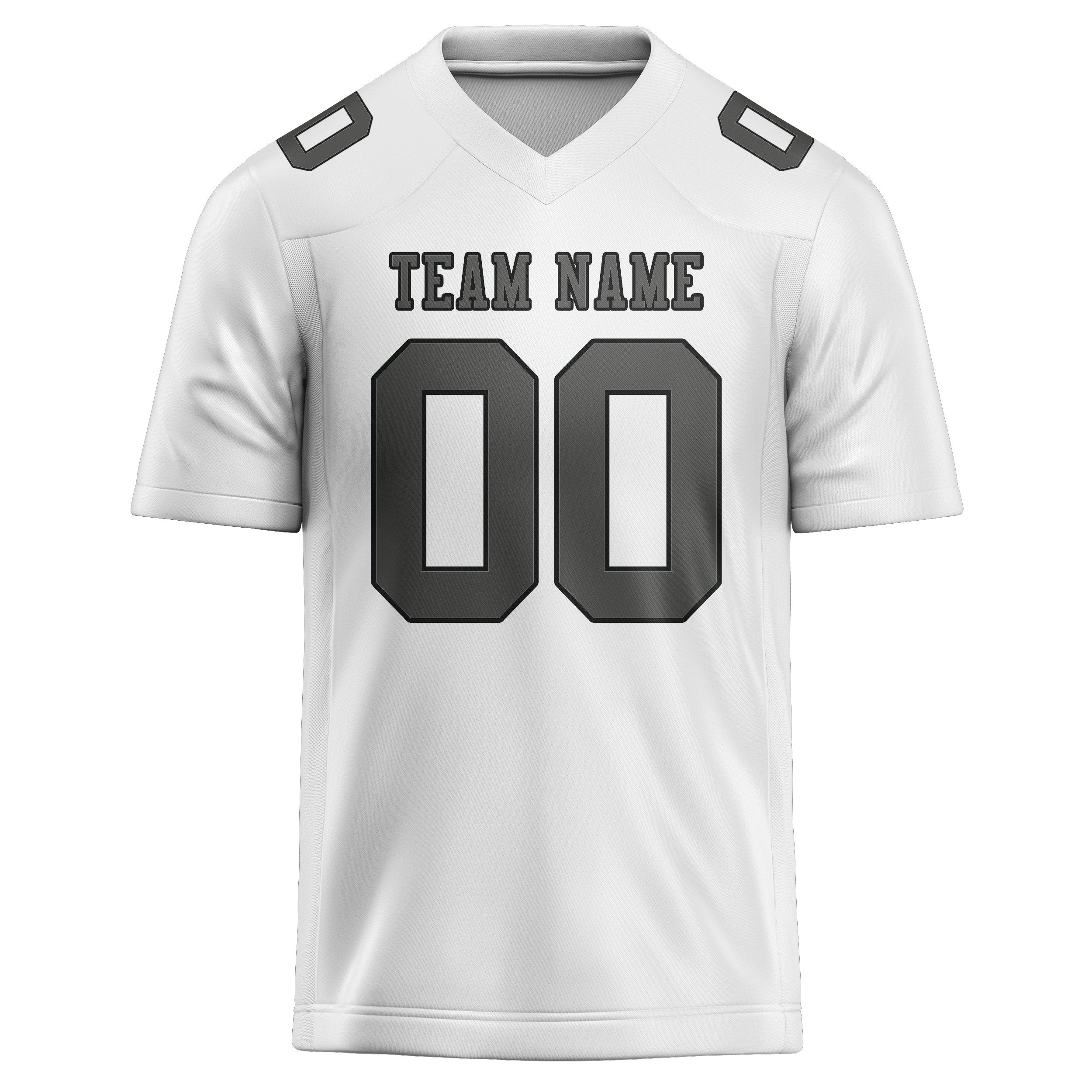 Maillot de football personnalisé blanc et gris foncé