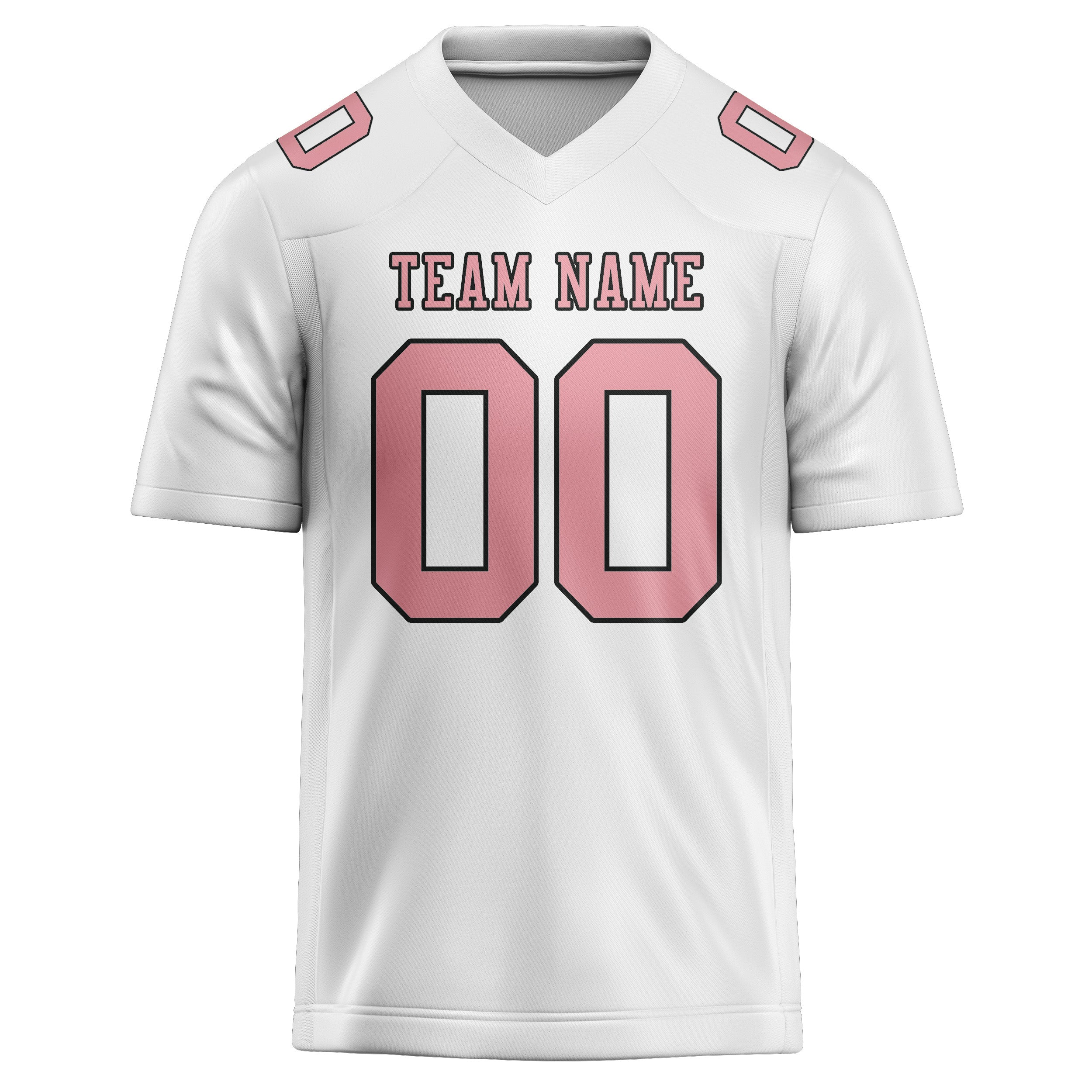 Maillot de football personnalisé blanc et rose clair