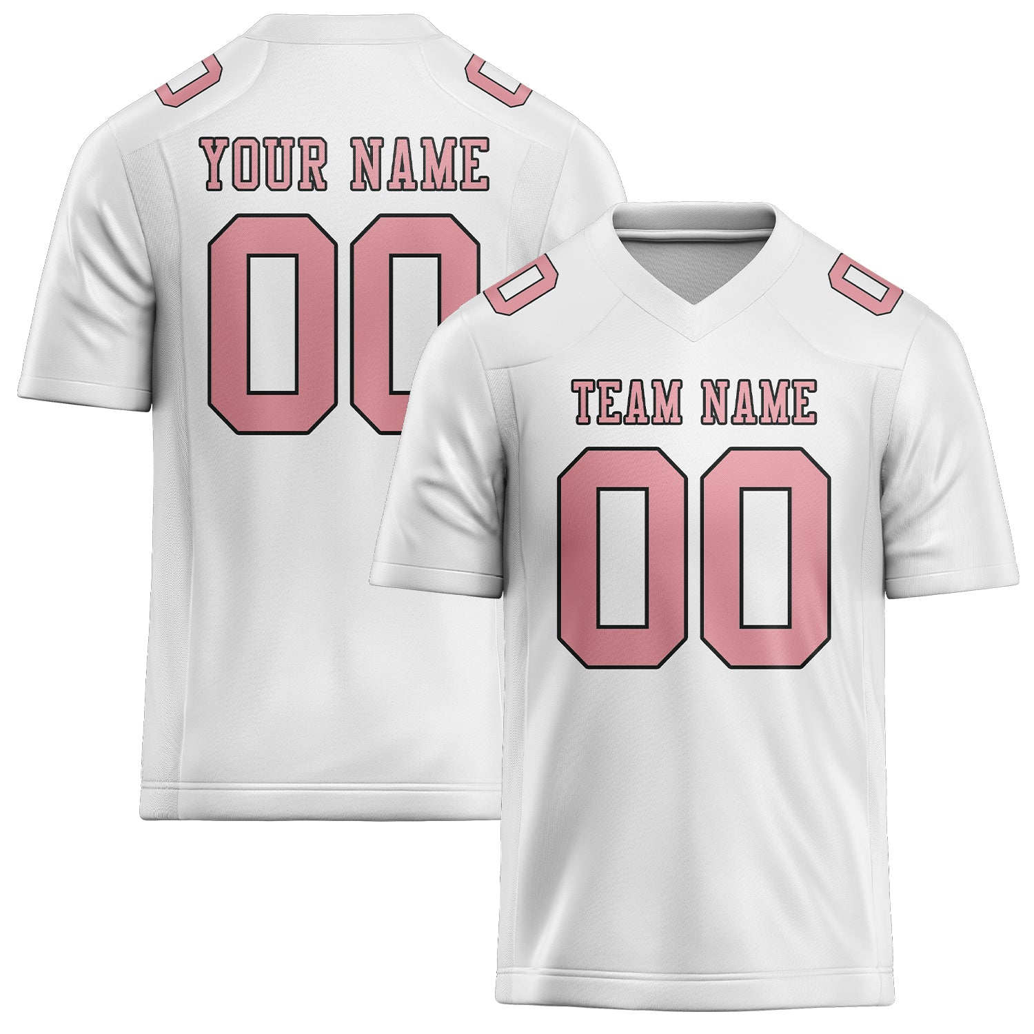 Maillot de football personnalisé blanc et rose clair