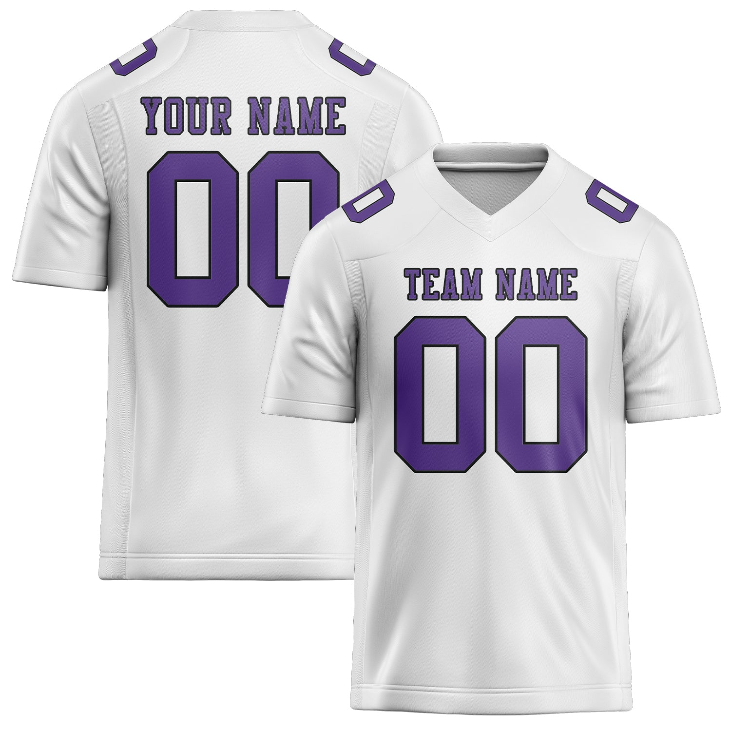 Maillot de football personnalisé blanc et violet clair
