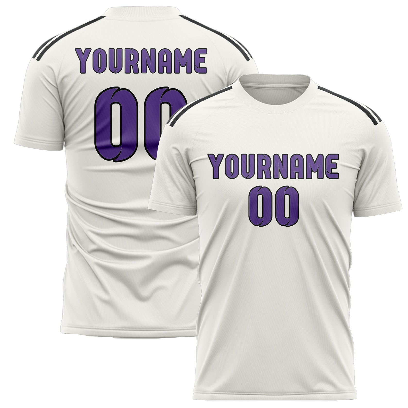 Maillot de football personnalisé blanc et violet clair