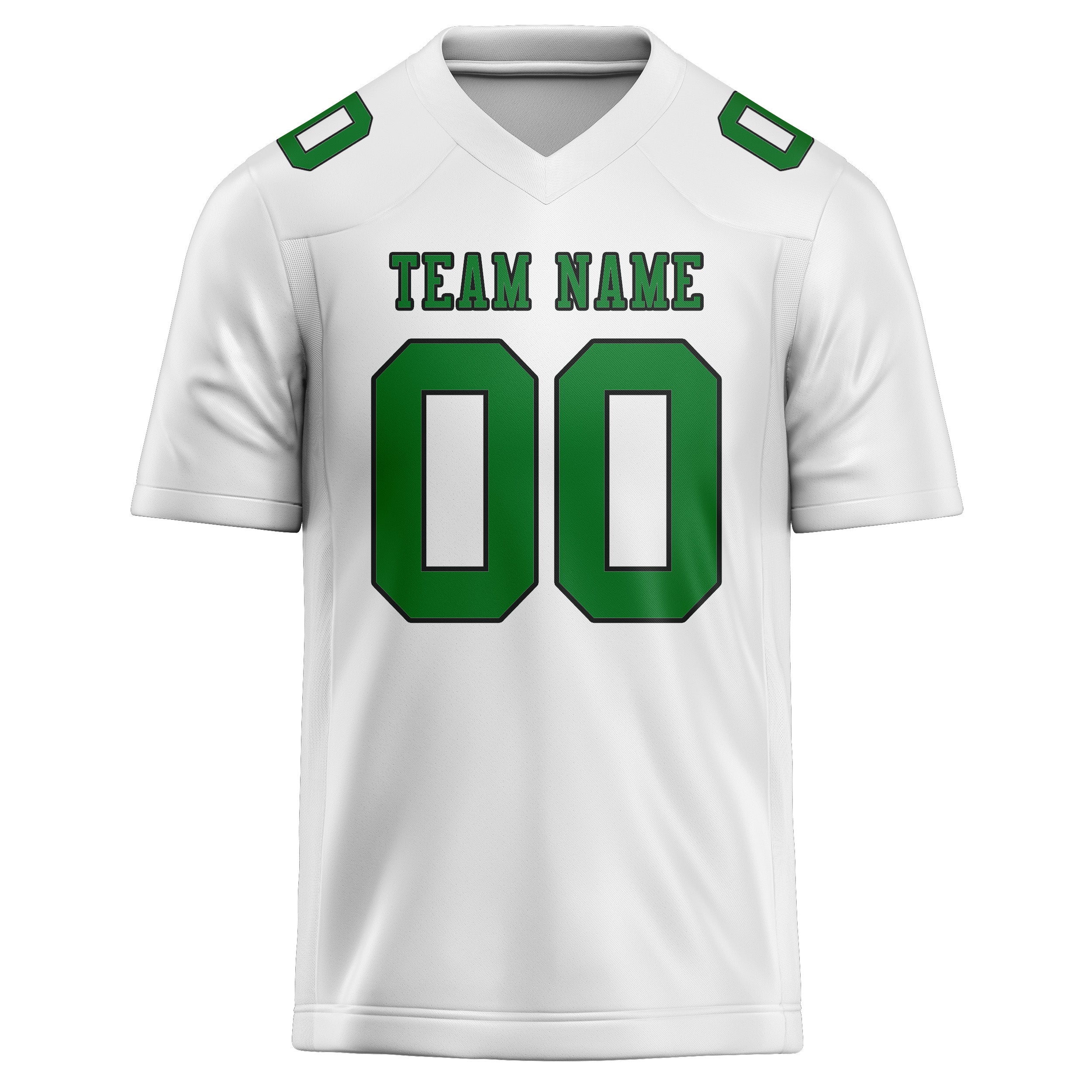 Maillot de football personnalisé blanc et vert émeraude