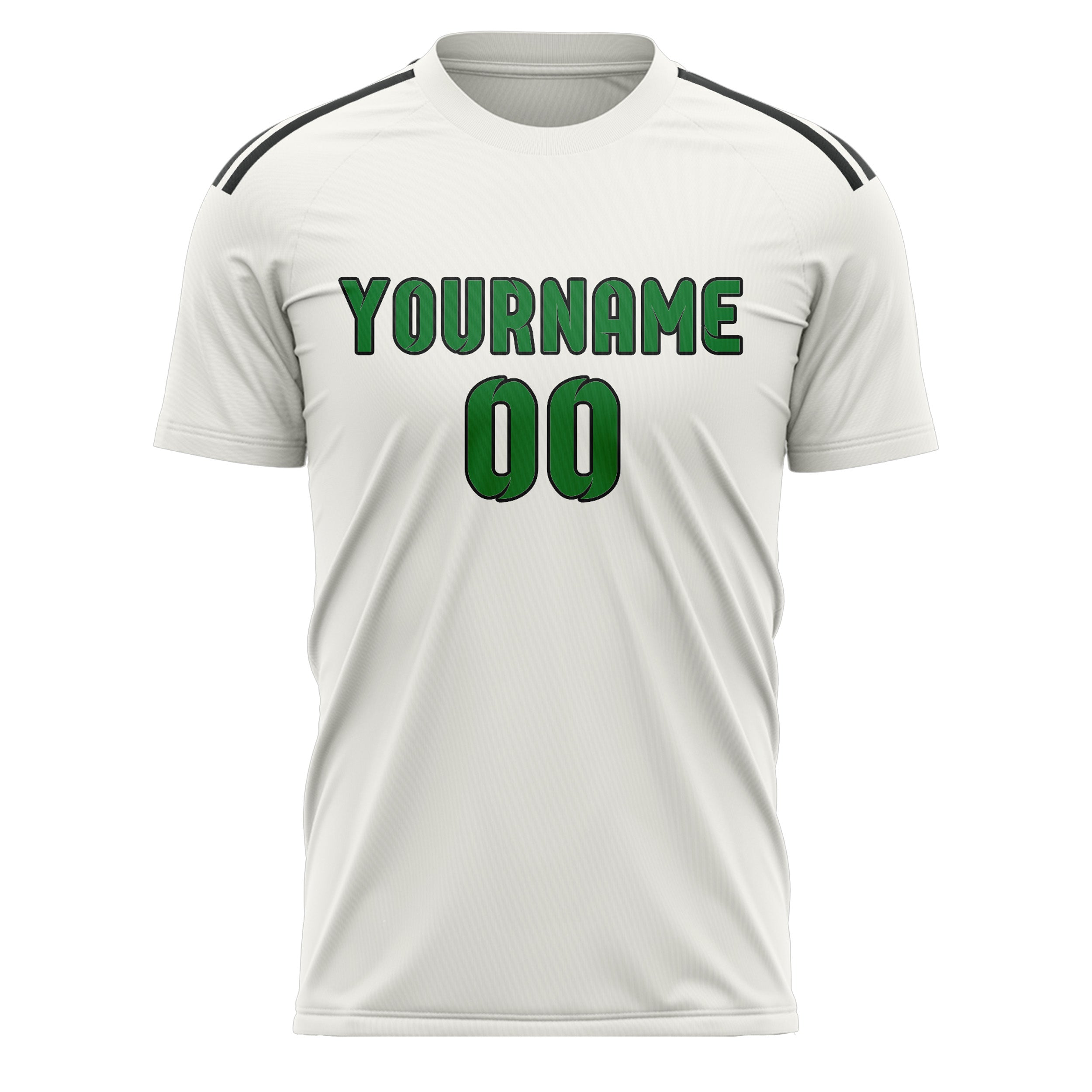 Maillot de football personnalisé blanc et vert émeraude