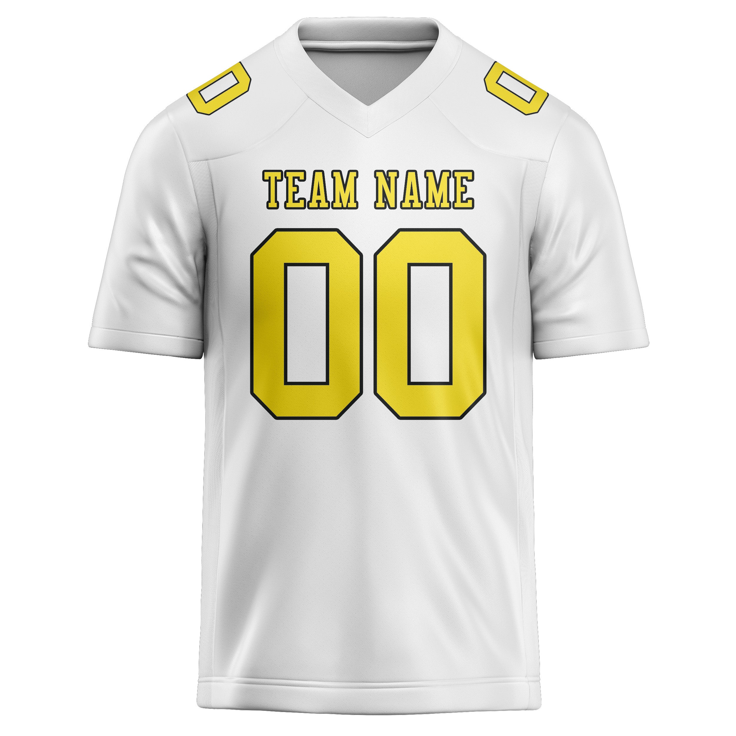Maillot de football personnalisé blanc et jaune clair