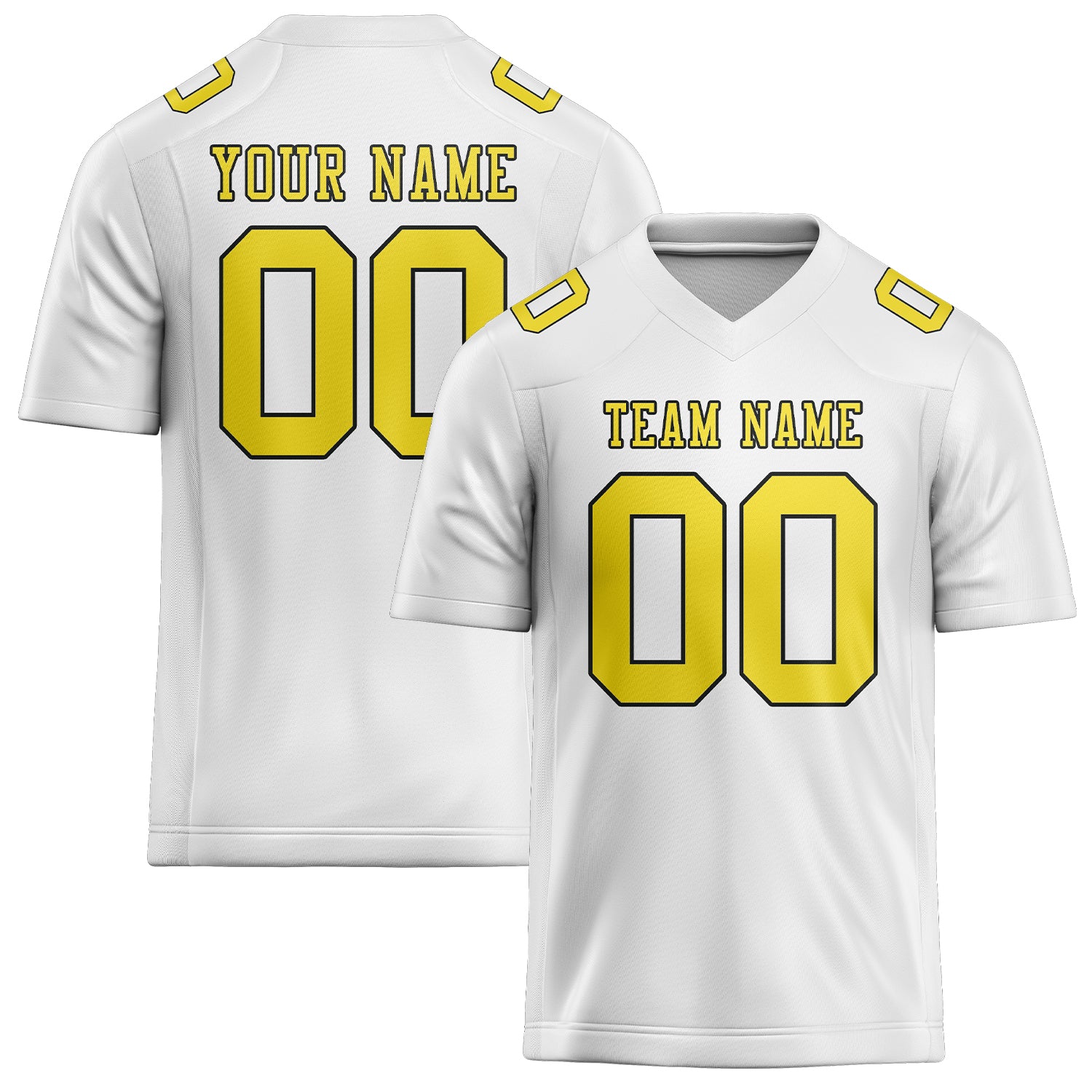 Maillot de football personnalisé blanc et jaune clair