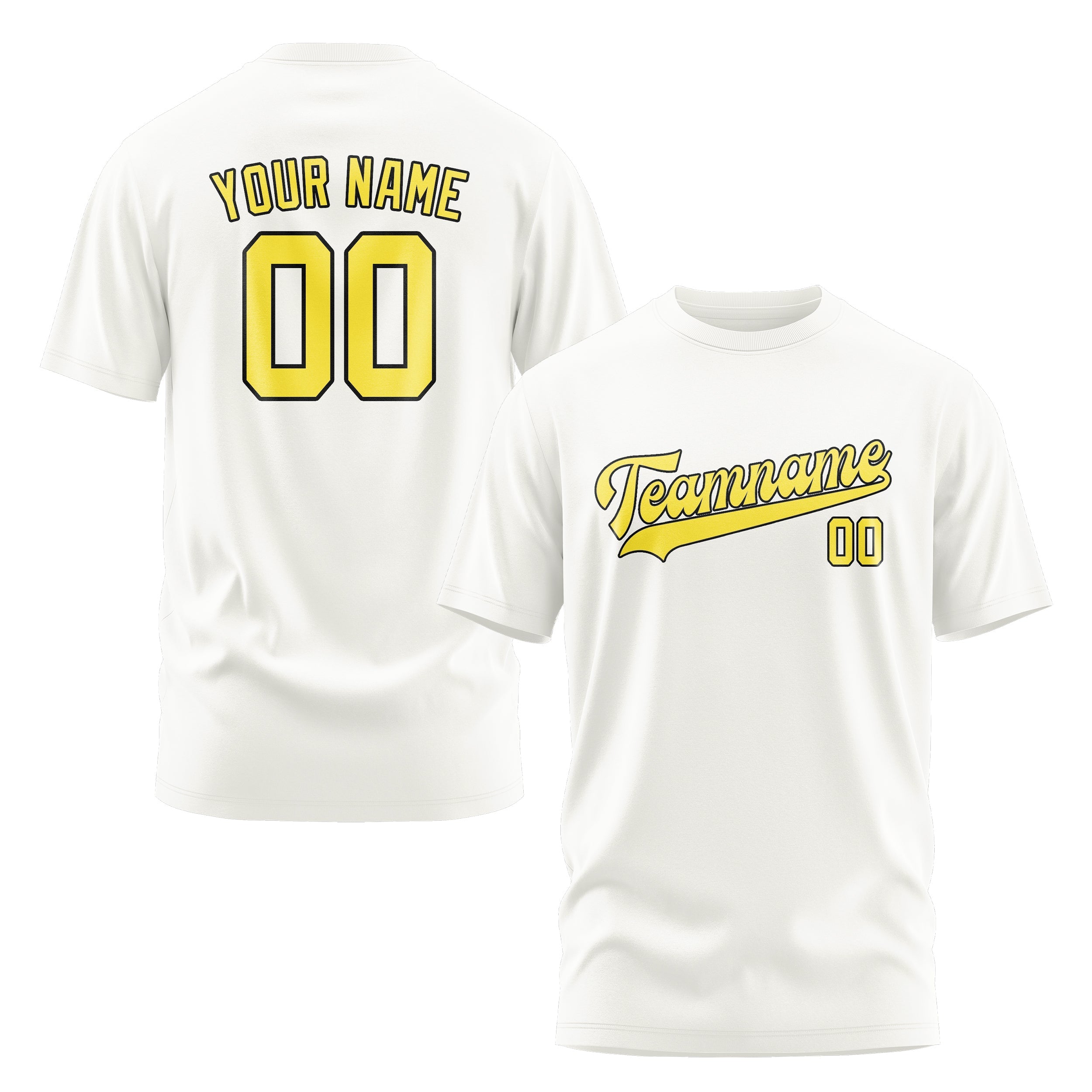 T-shirt personnalisé blanc et jaune clair