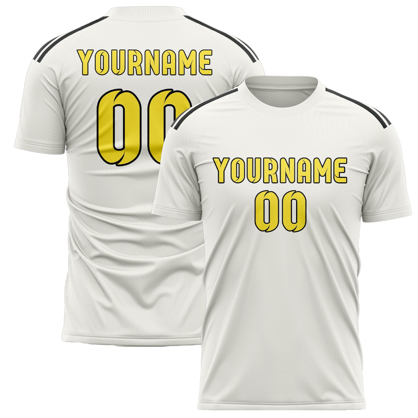 Maillot de football personnalisé blanc et jaune clair