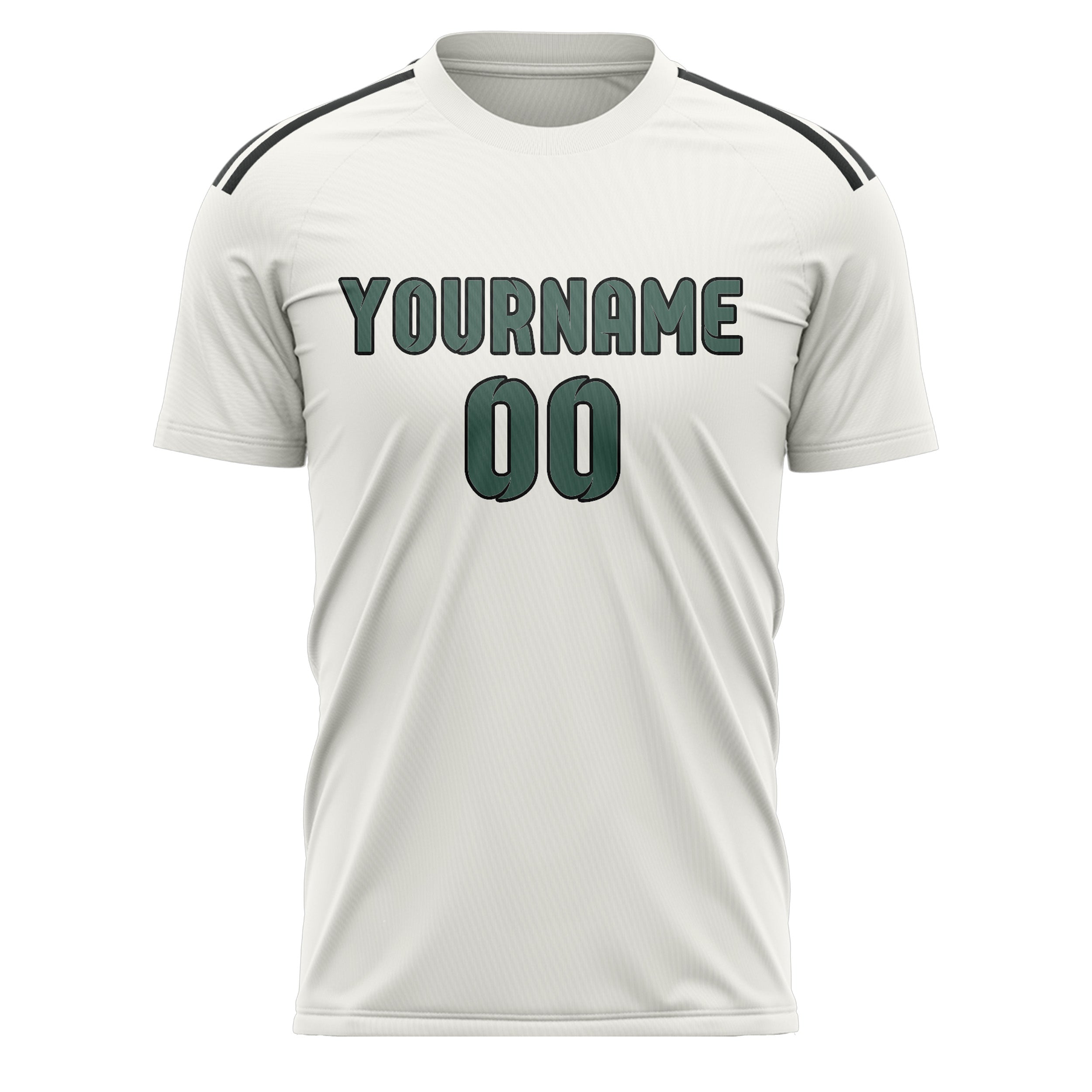 Maillot de football personnalisé blanc, bleu et vert
