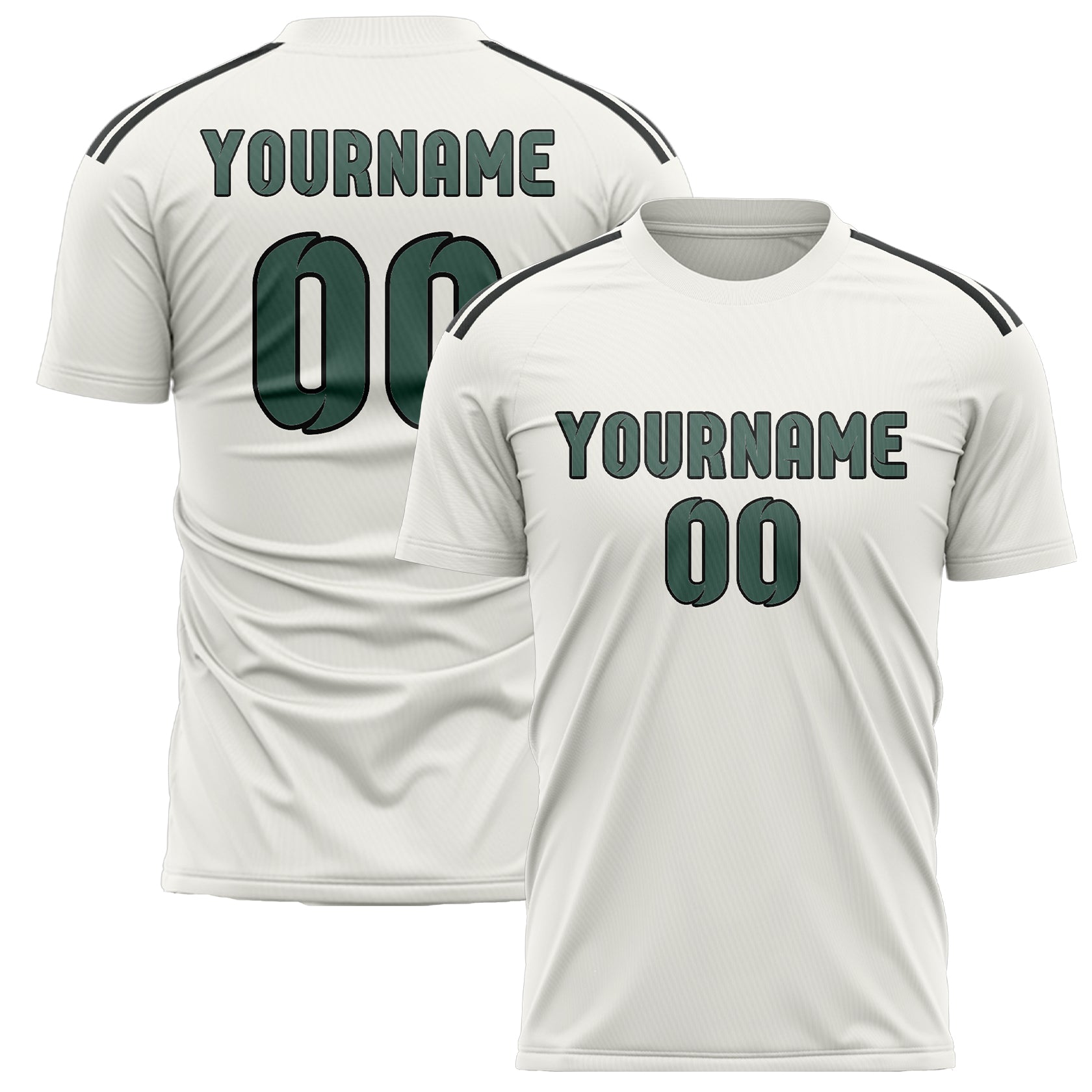 Maillot de football personnalisé blanc, bleu et vert