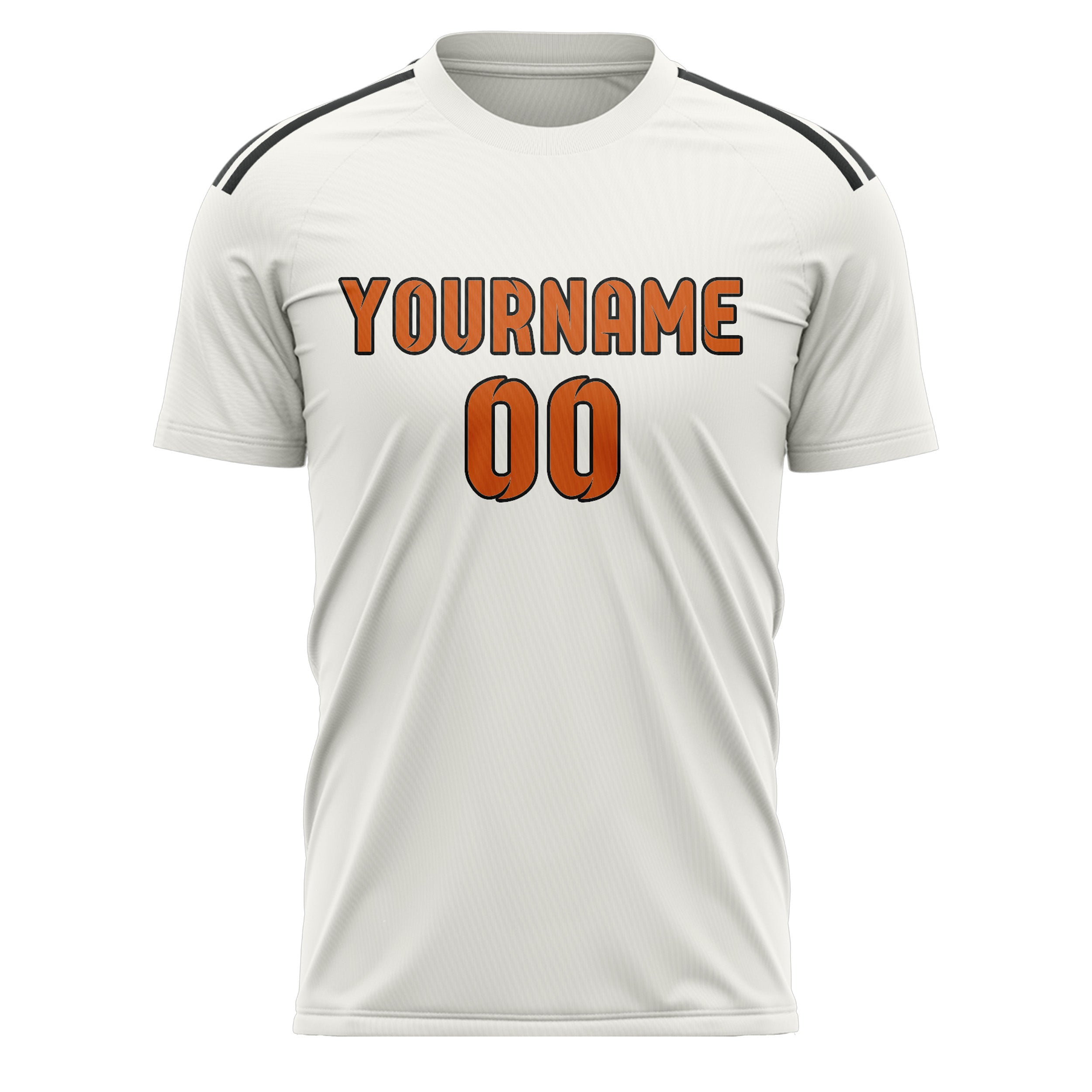 Maillot de football personnalisé blanc et orange