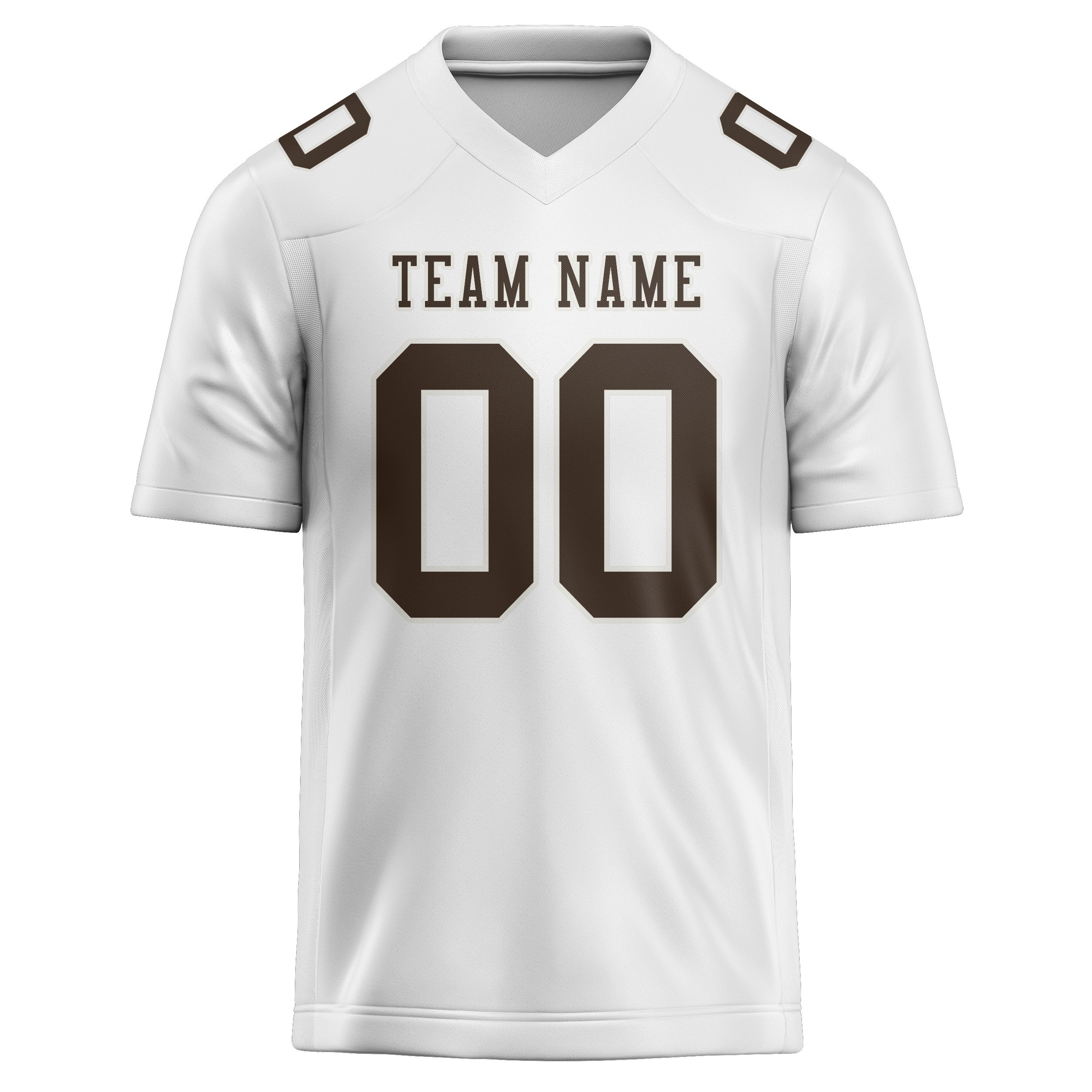 Maillot de football personnalisé blanc et marron