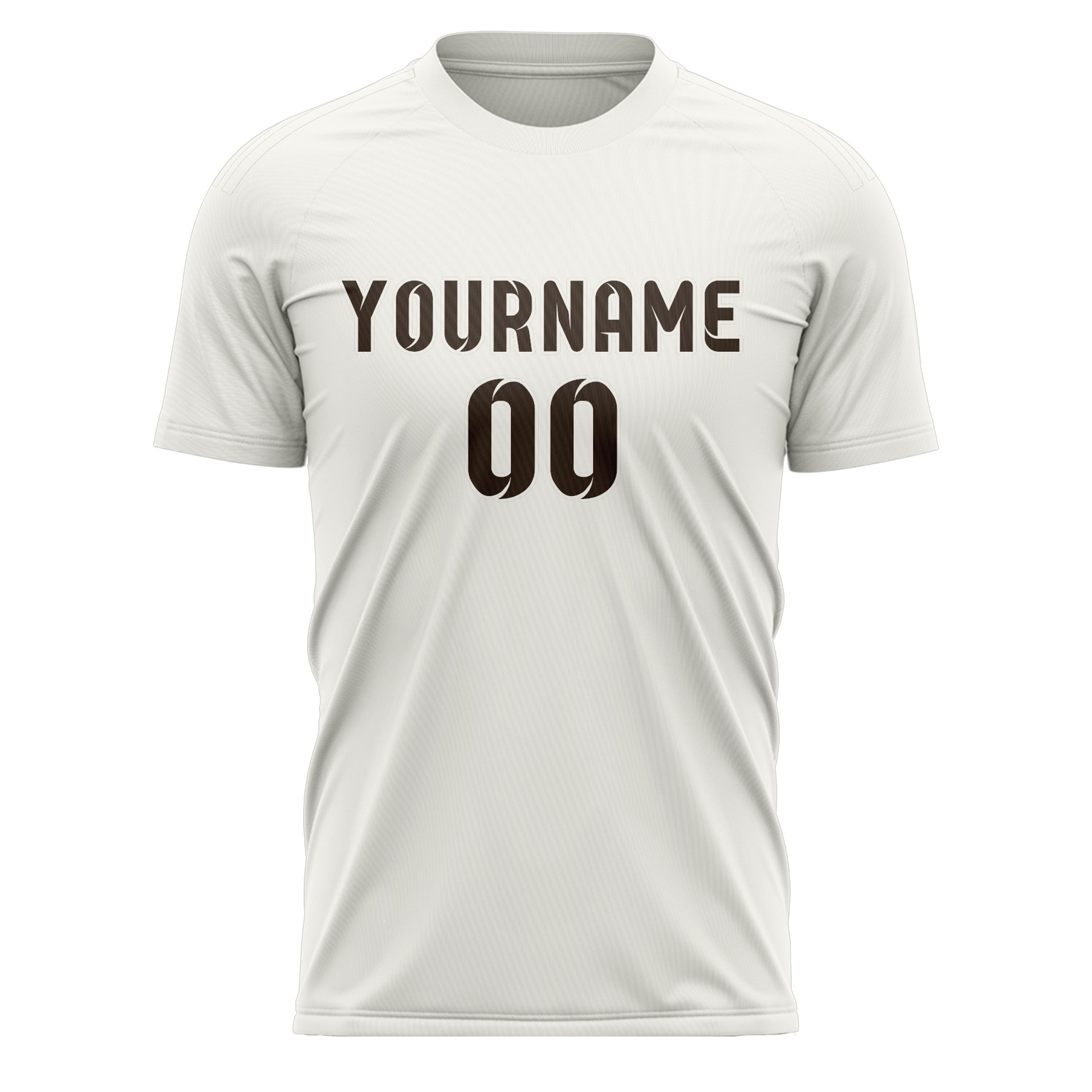 Maillot de football personnalisé blanc et marron
