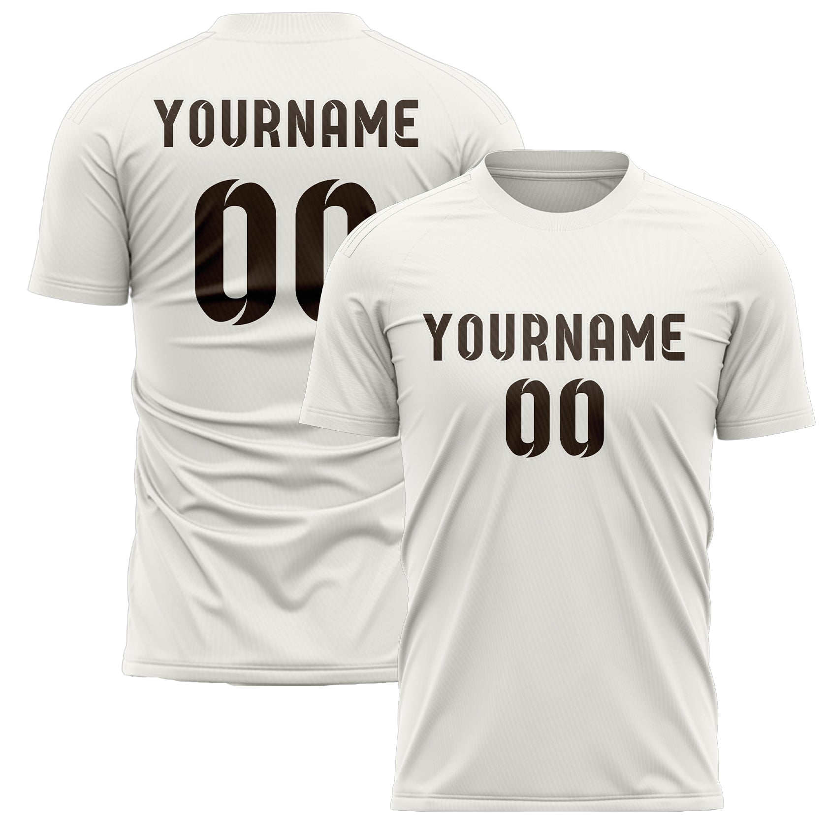 Maillot de football personnalisé blanc et marron