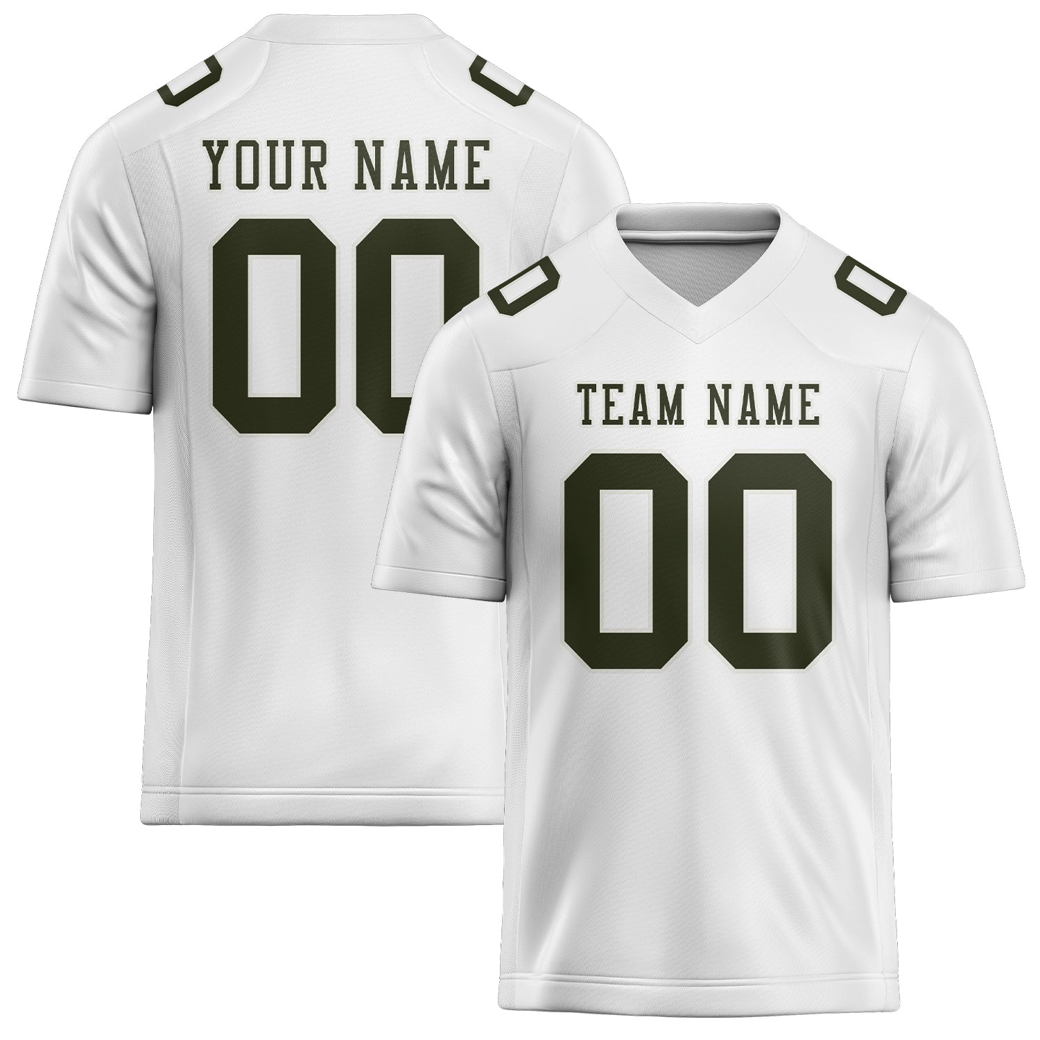 Maillot de football personnalisé blanc olive